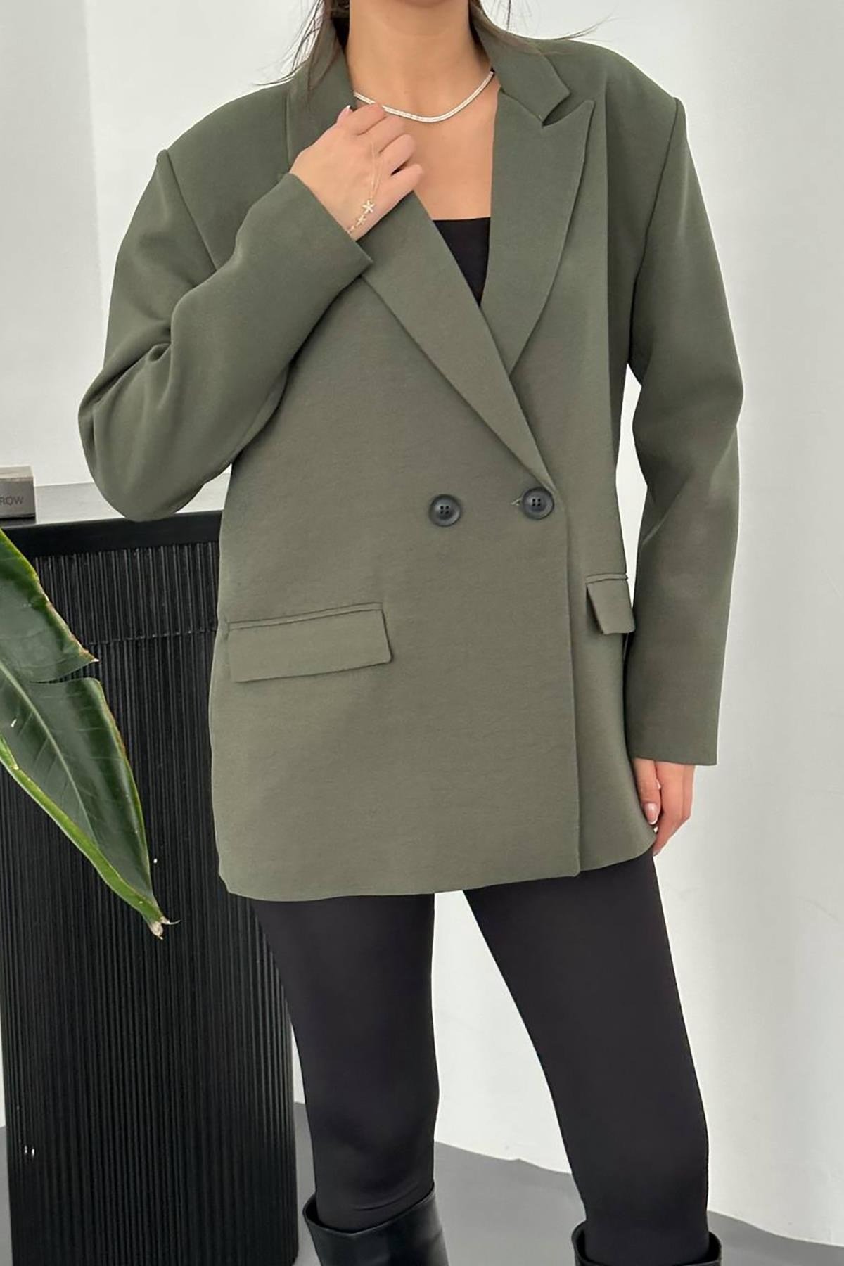 Haki Blazer Ceket