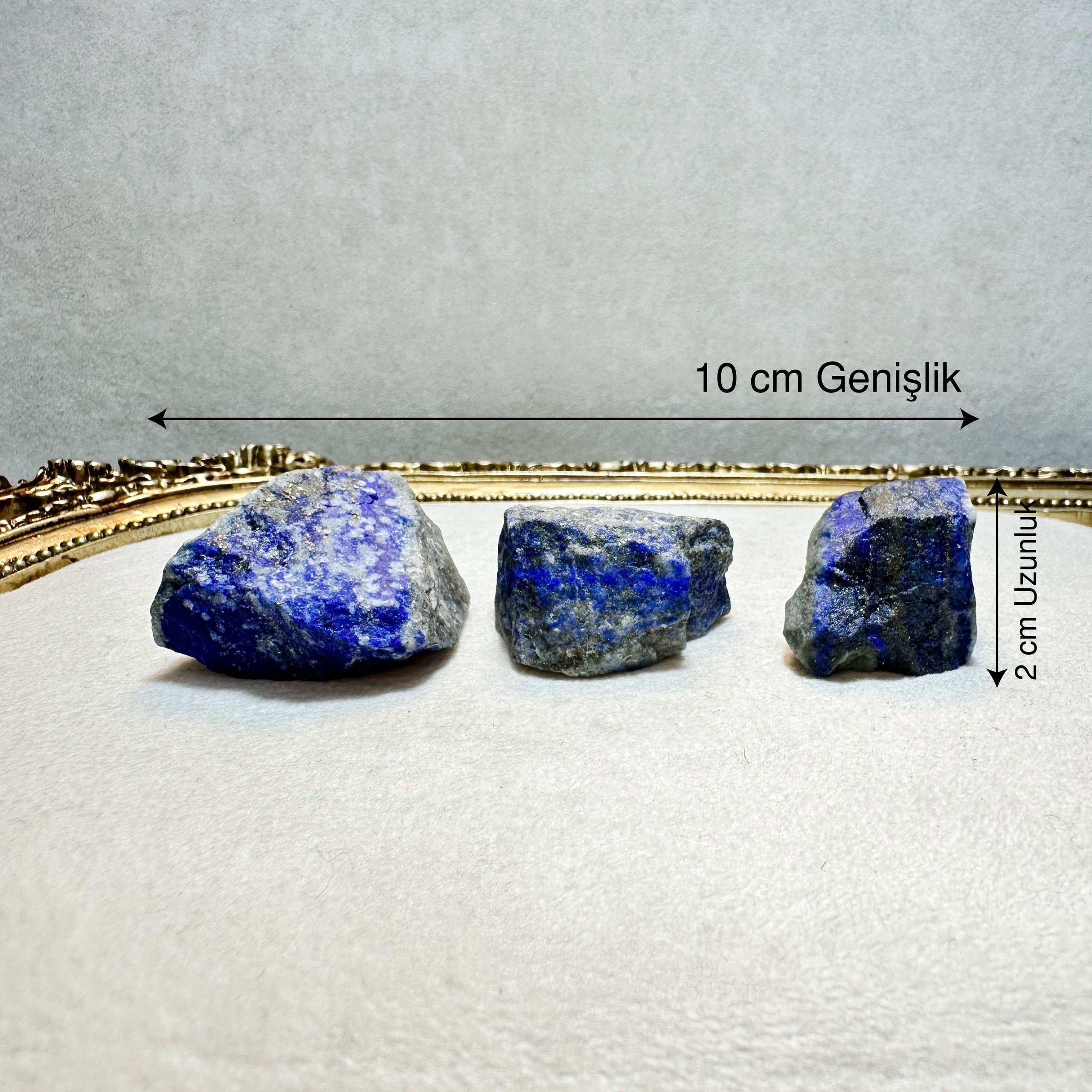 Afganistan Lapis Lazuli 3’lü Doğal Taş Set | Dota Mineral