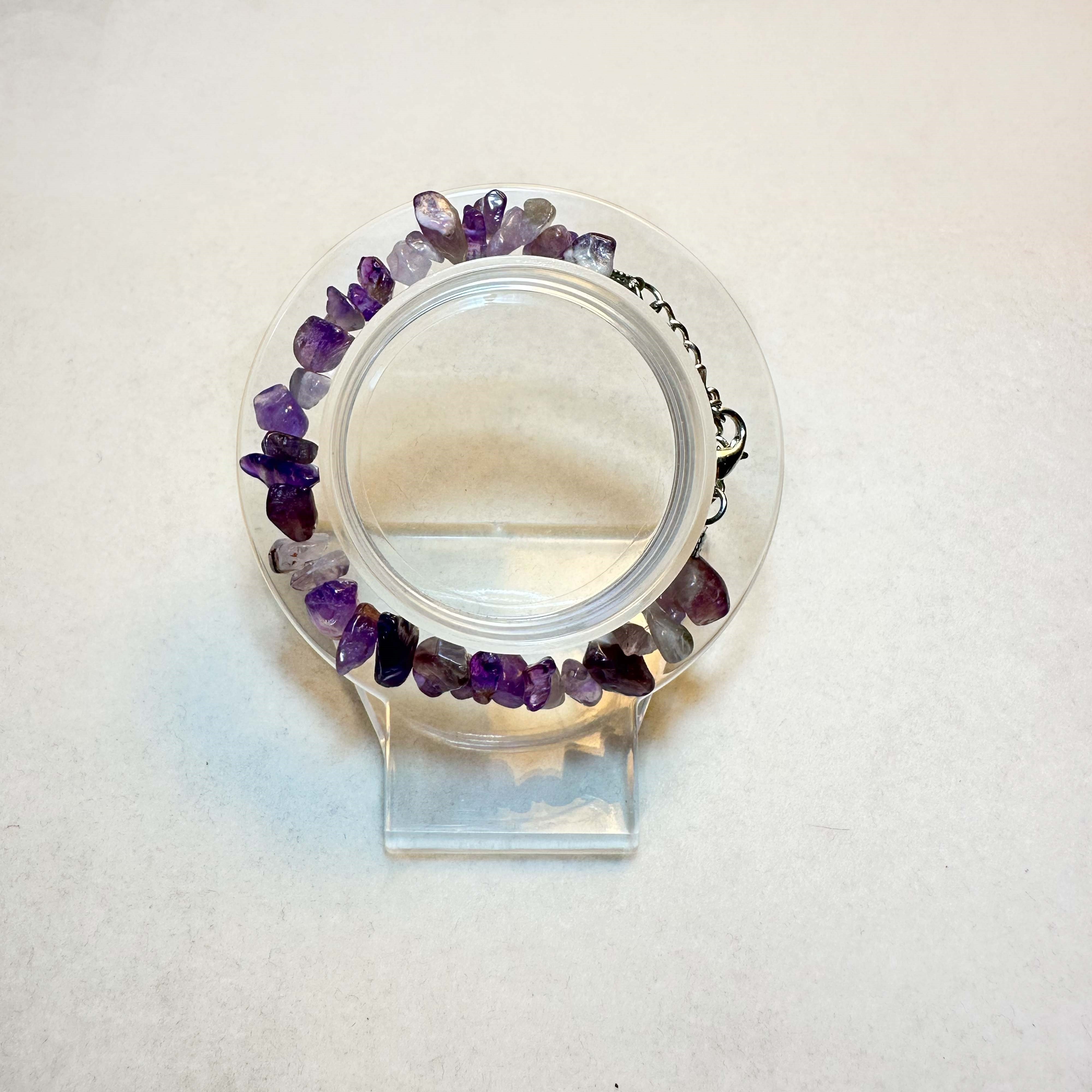 Ametist Çakıl Bileklik 19 cm – 5 mm Doğal Taş Bileklik