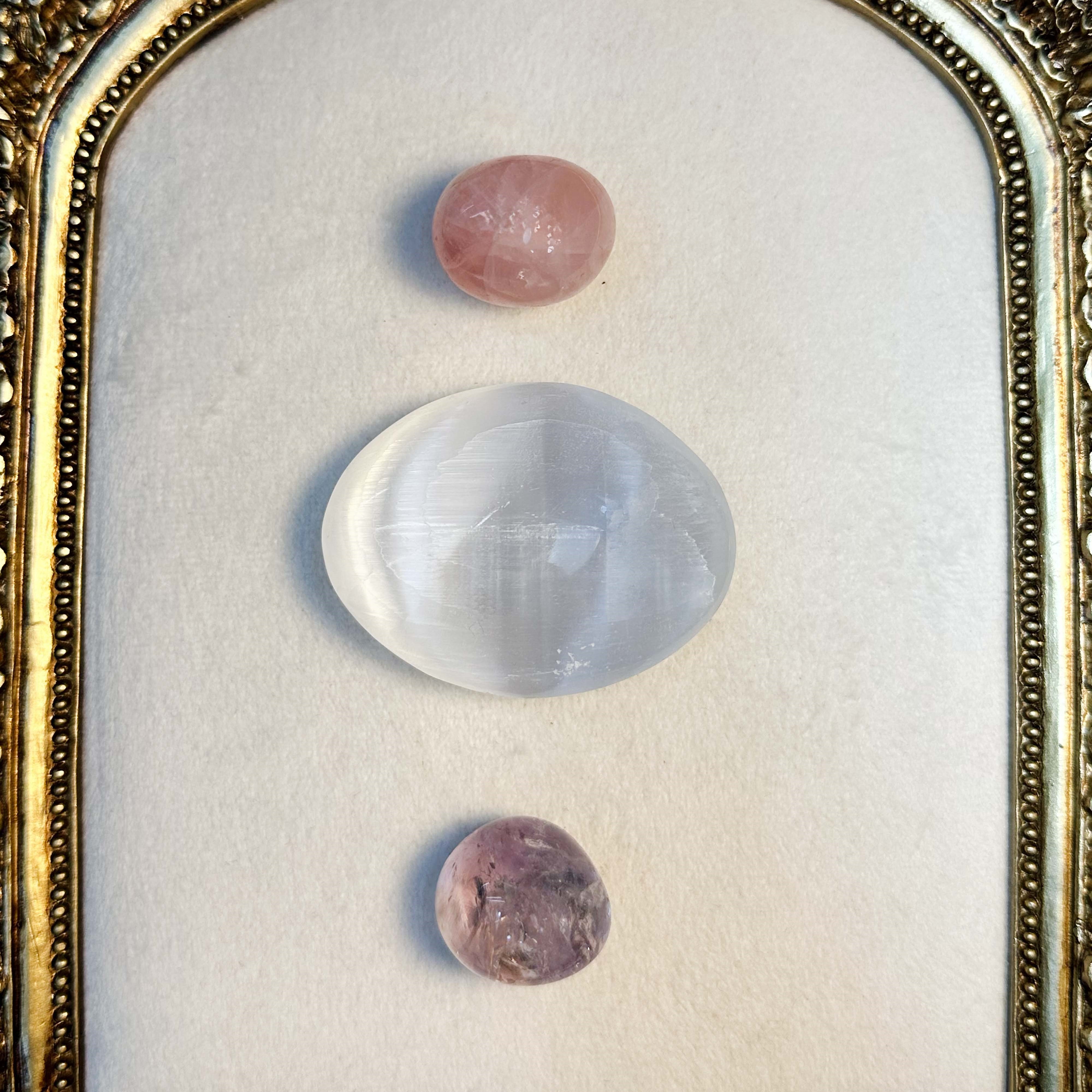 Doğal Ametist, Pembe Kuvars ve Selenit Koleksiyon Seti