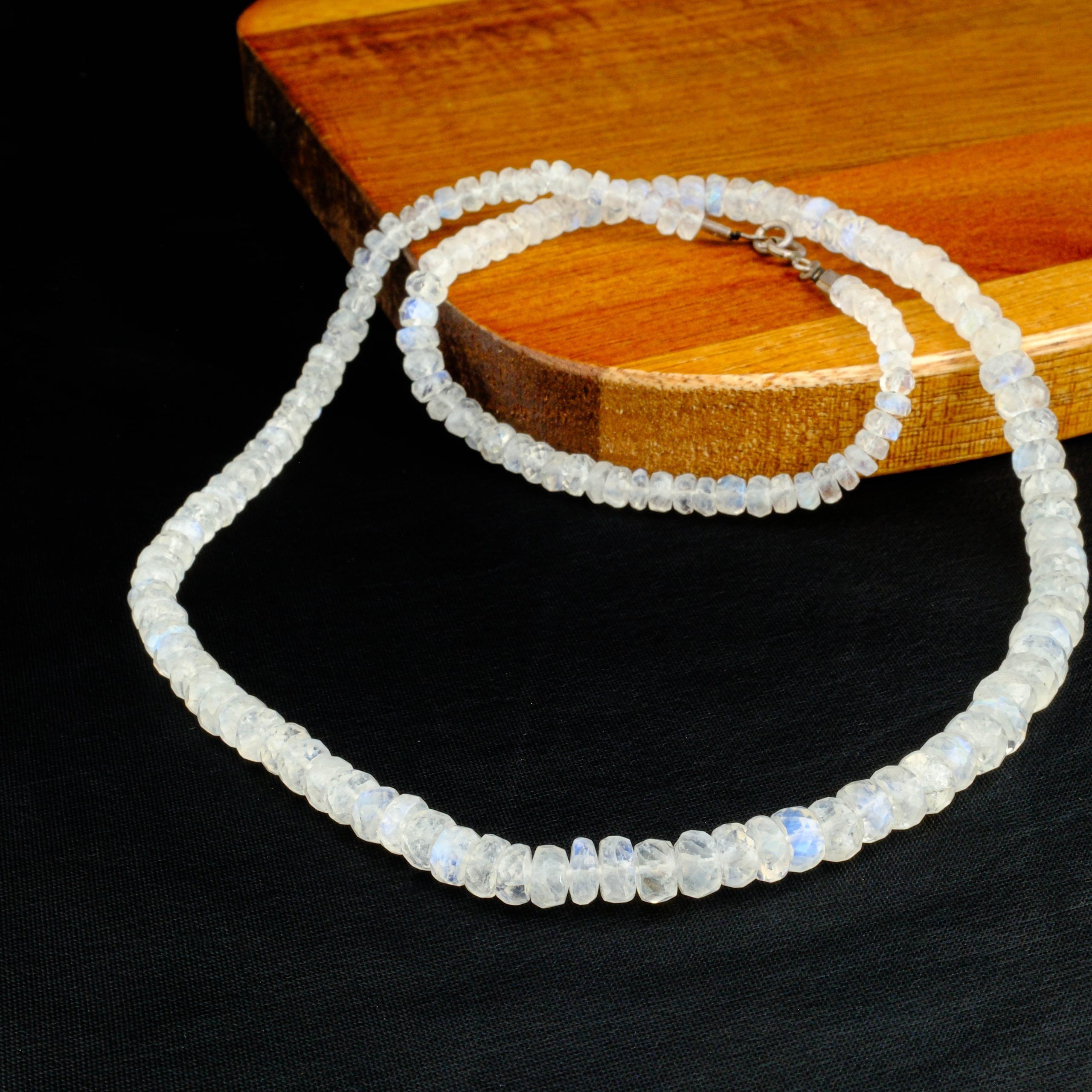 DoğalTaş Kolye %100Garantili Aytaşı Mücevher Kesim-Gümüş Klipsli -45cm