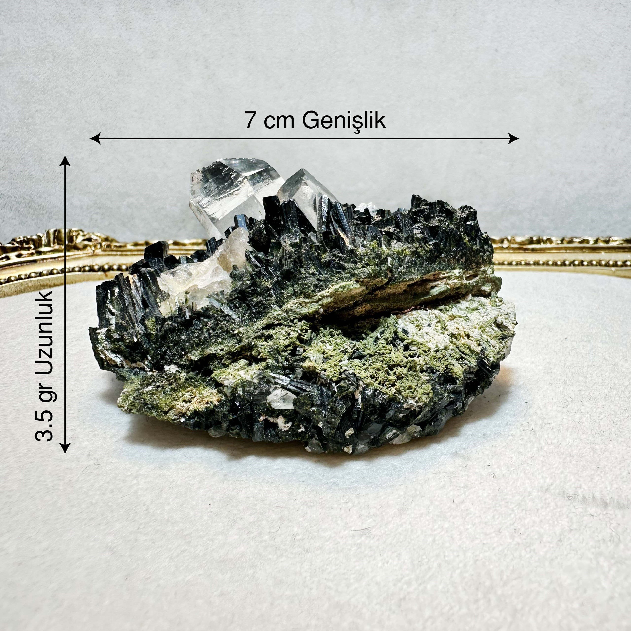 Epidotlu Kuvars Doğal Taş 130,27 gr | Hakkari Menşeli | Koleksiyonluk Mineral