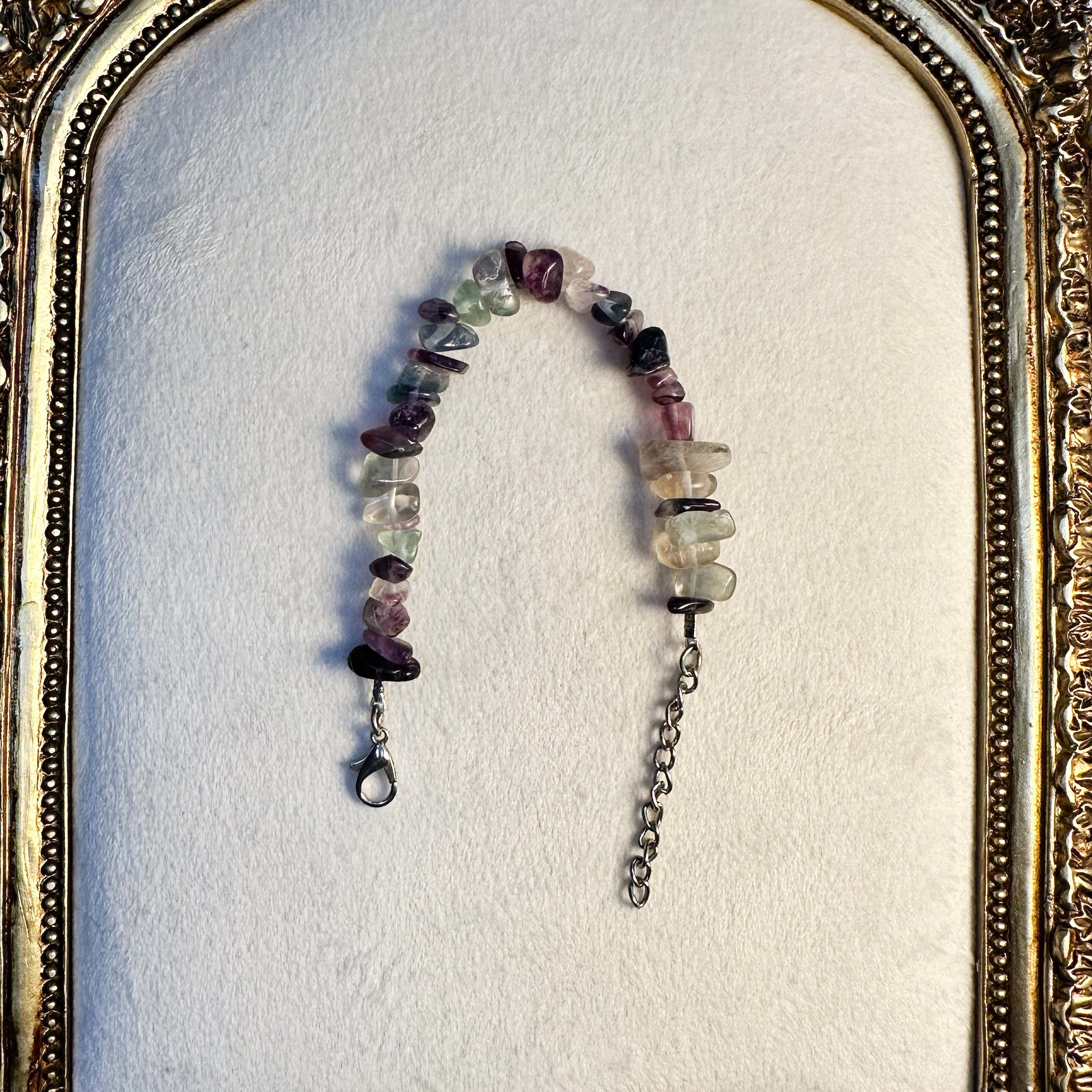 Florit (Fluorite) Çakıl Bileklik 19 cm – 5 mm Doğal Taş