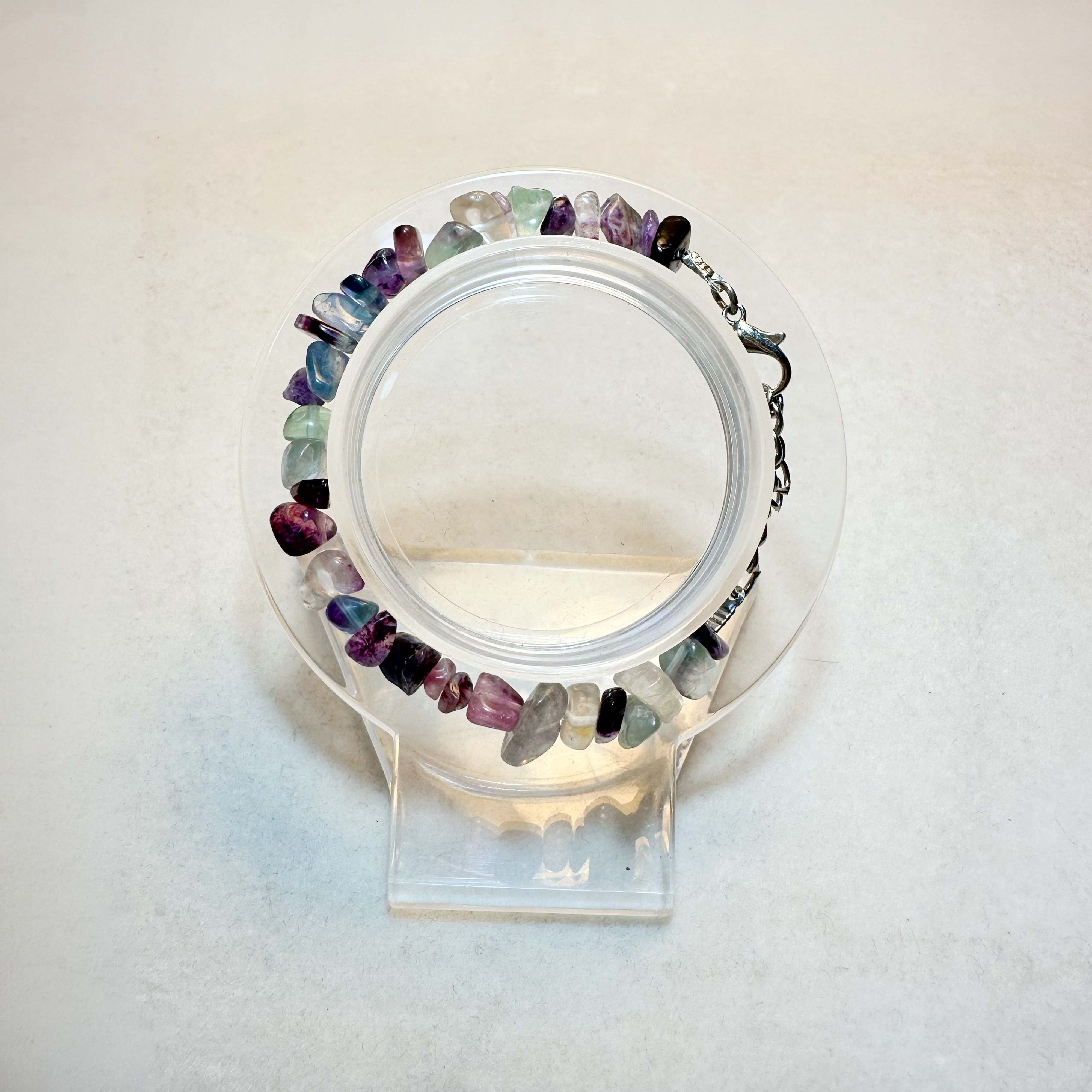 Florit (Fluorite) Çakıl Bileklik 19 cm – 5 mm Doğal Taş