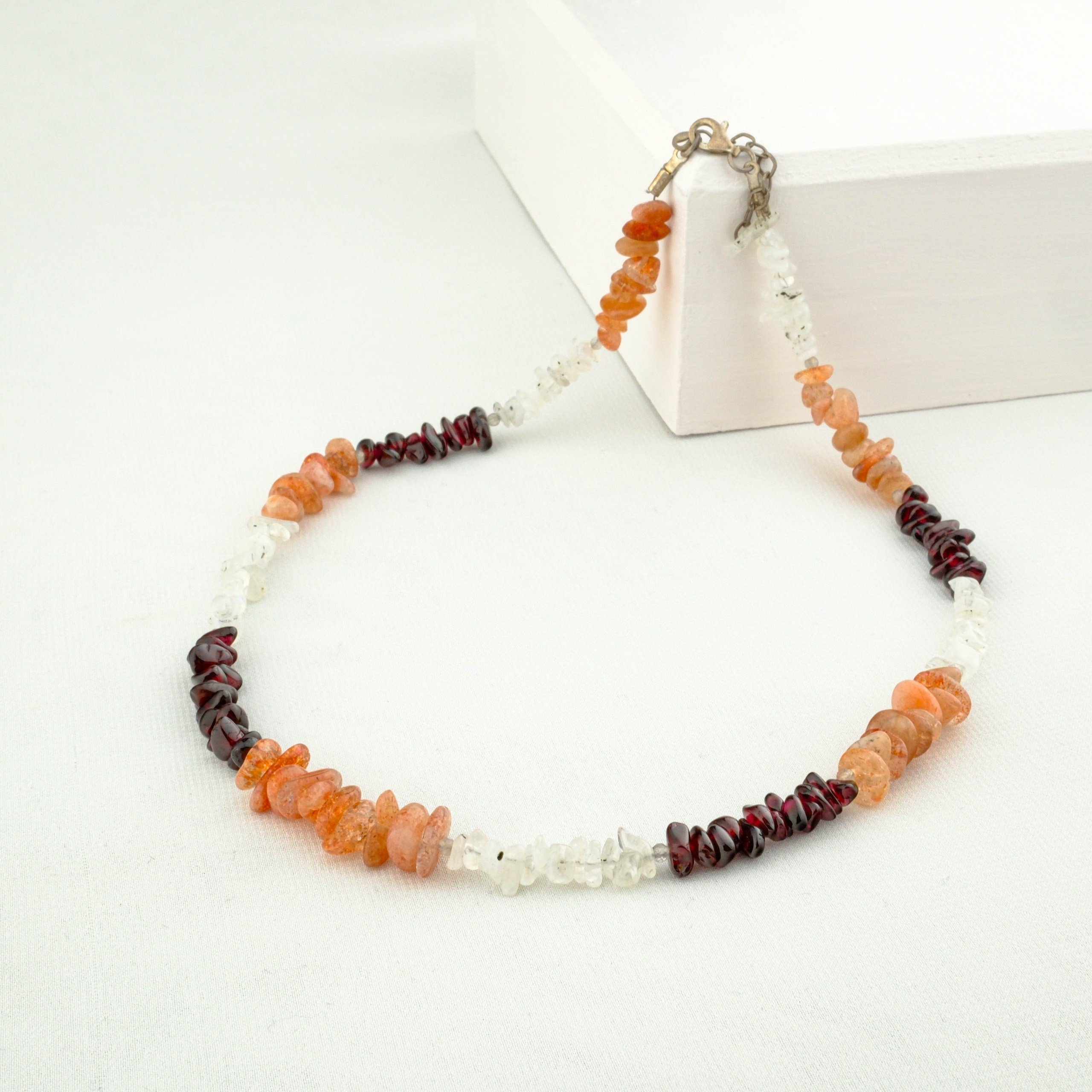 Garnet,Güneştaşı,Aytaşı Kolye %100 Garantili DoğalTaş