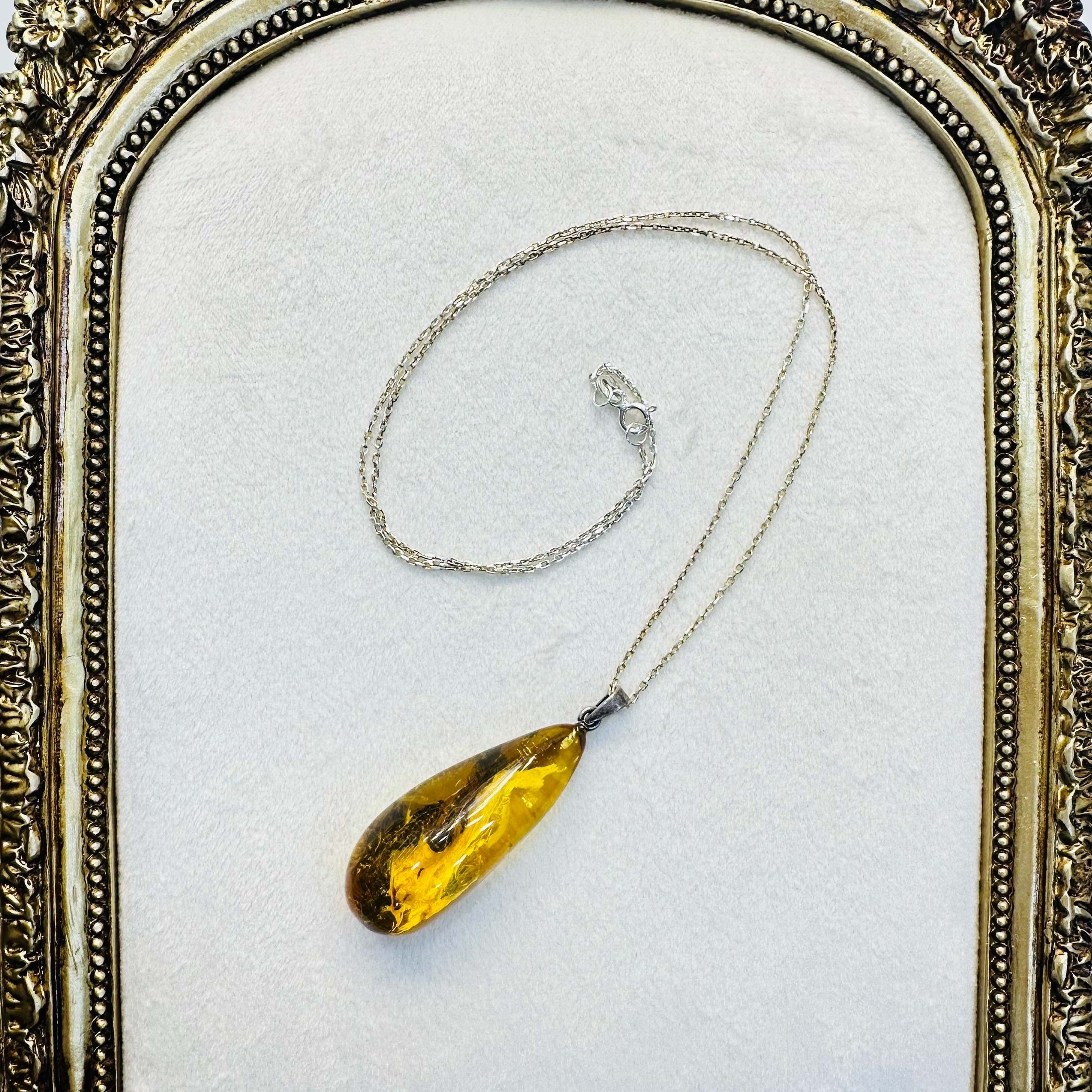 Gerçek Damla Kehribar Kolye | Dota Mineral