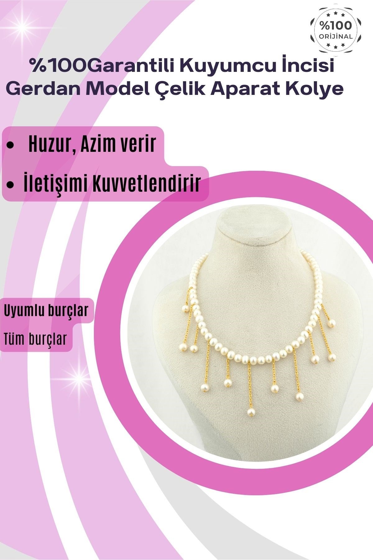 Inci Kolye %100Garantili Kuyumcu Incisi Gerdan Model Çelik Aparat - 45 cm