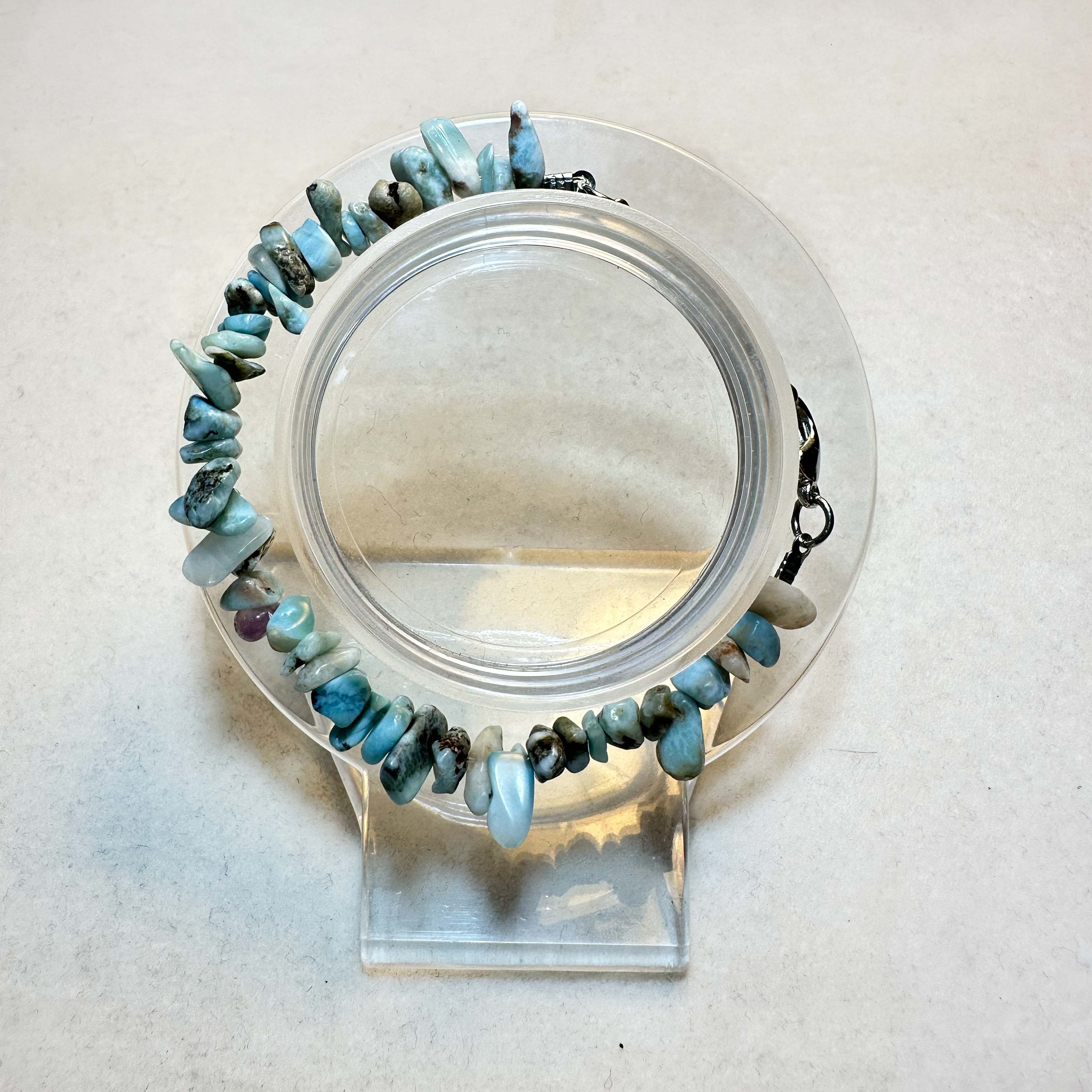 Larimar Çakıl Bileklik 19 cm – 5 mm Doğal Taş Bileklik