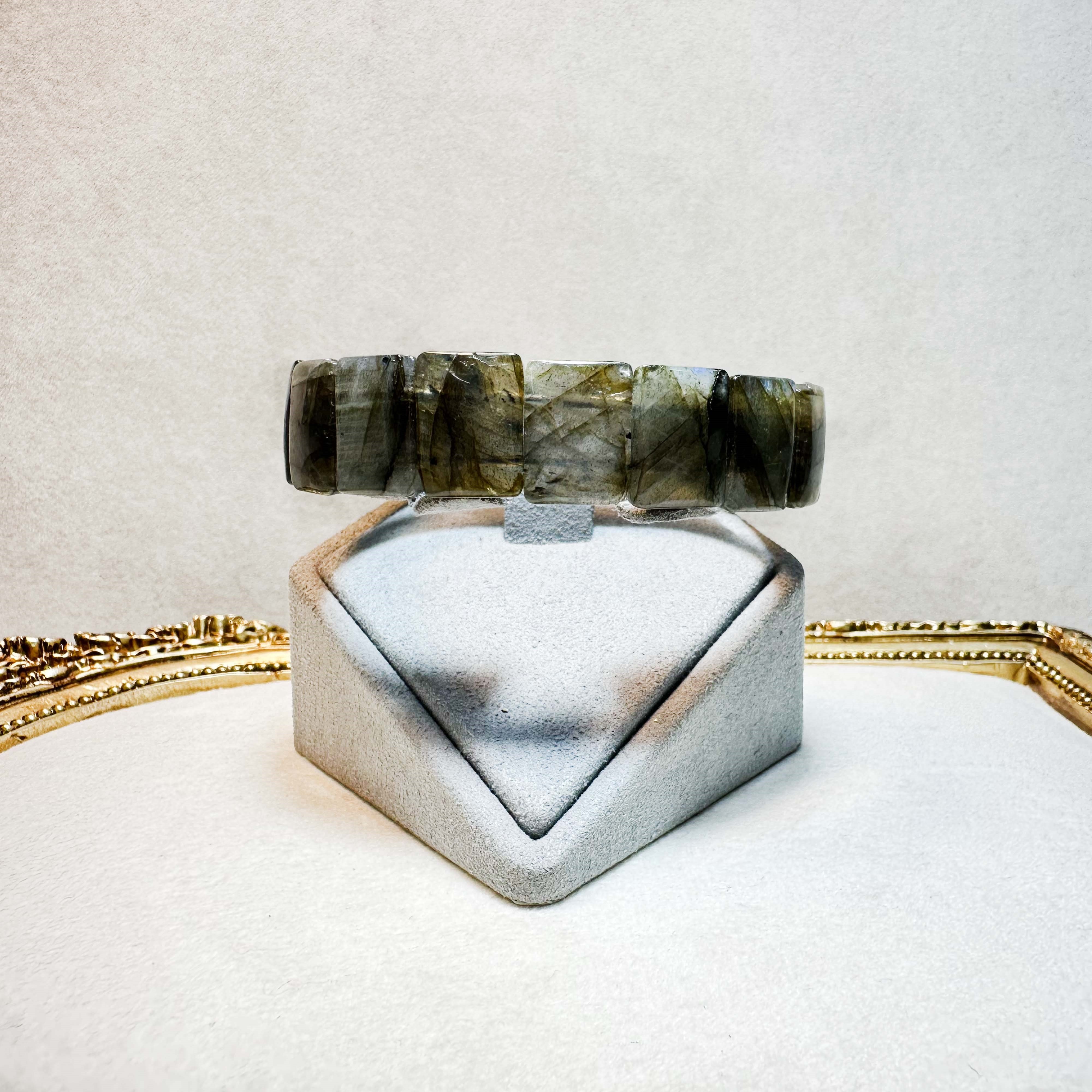 Madagaskar Labradorit Rolex Kesim Bileklik 15 mm | Dota Mİneral