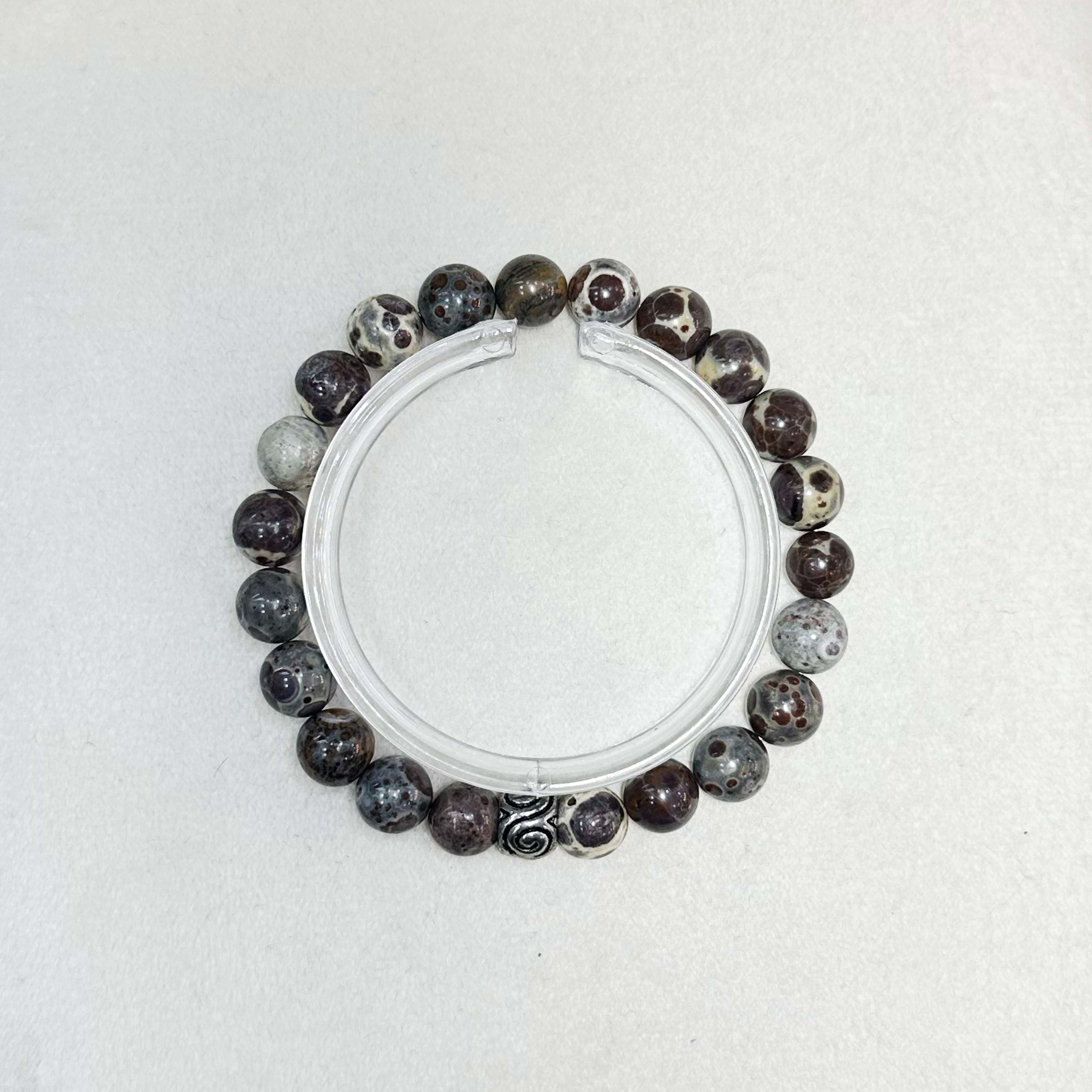 Meksika Benekli Obsidyen Bileklik 7 mm | Dota Mineral