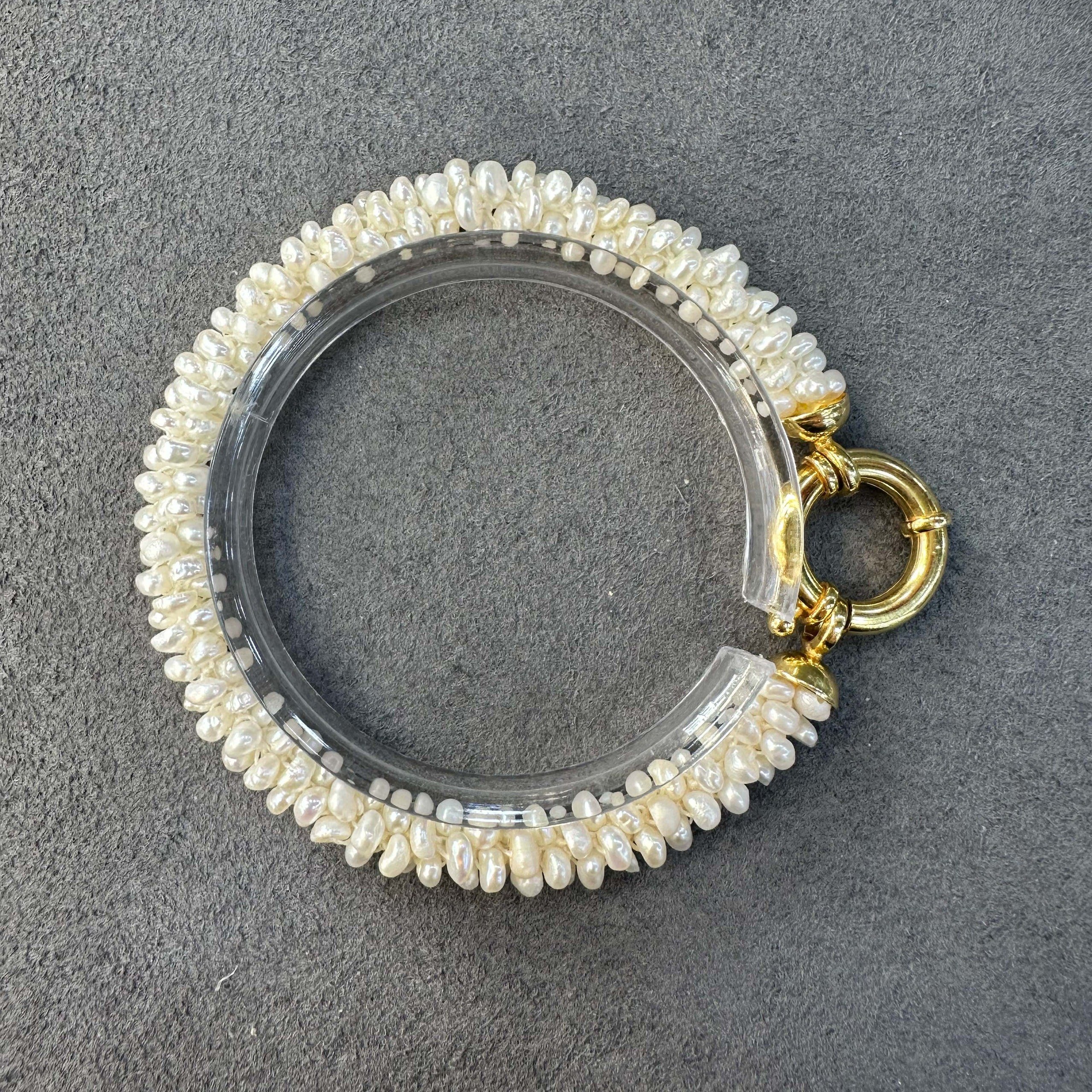 Örme Kum İnci 925 Ayar Gümüş Gemici Kilitli Bileklik | 5 mm – 18 cm