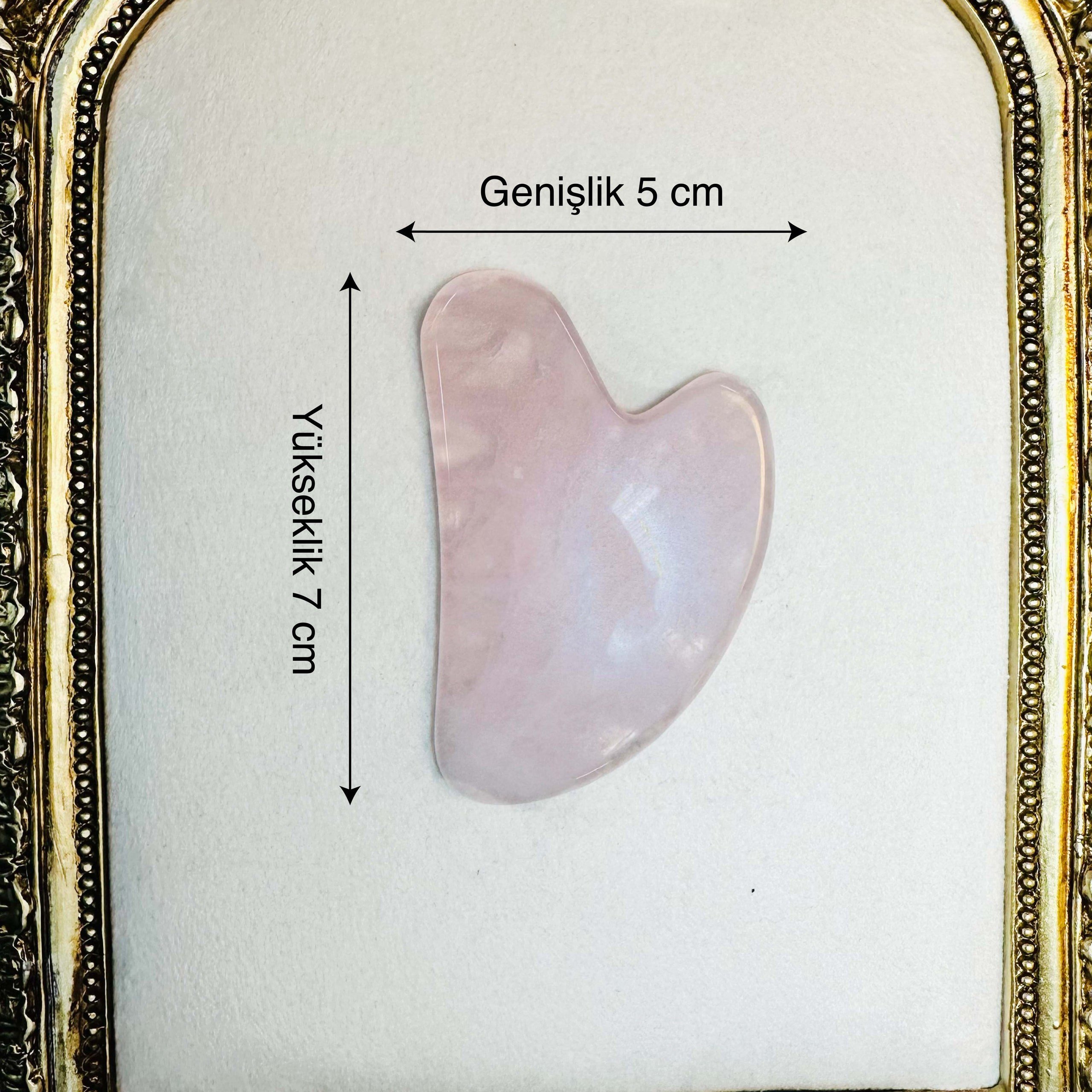 Pembe Kuvars Gua Sha Doğal Taş Yüz Masaj Taşı
