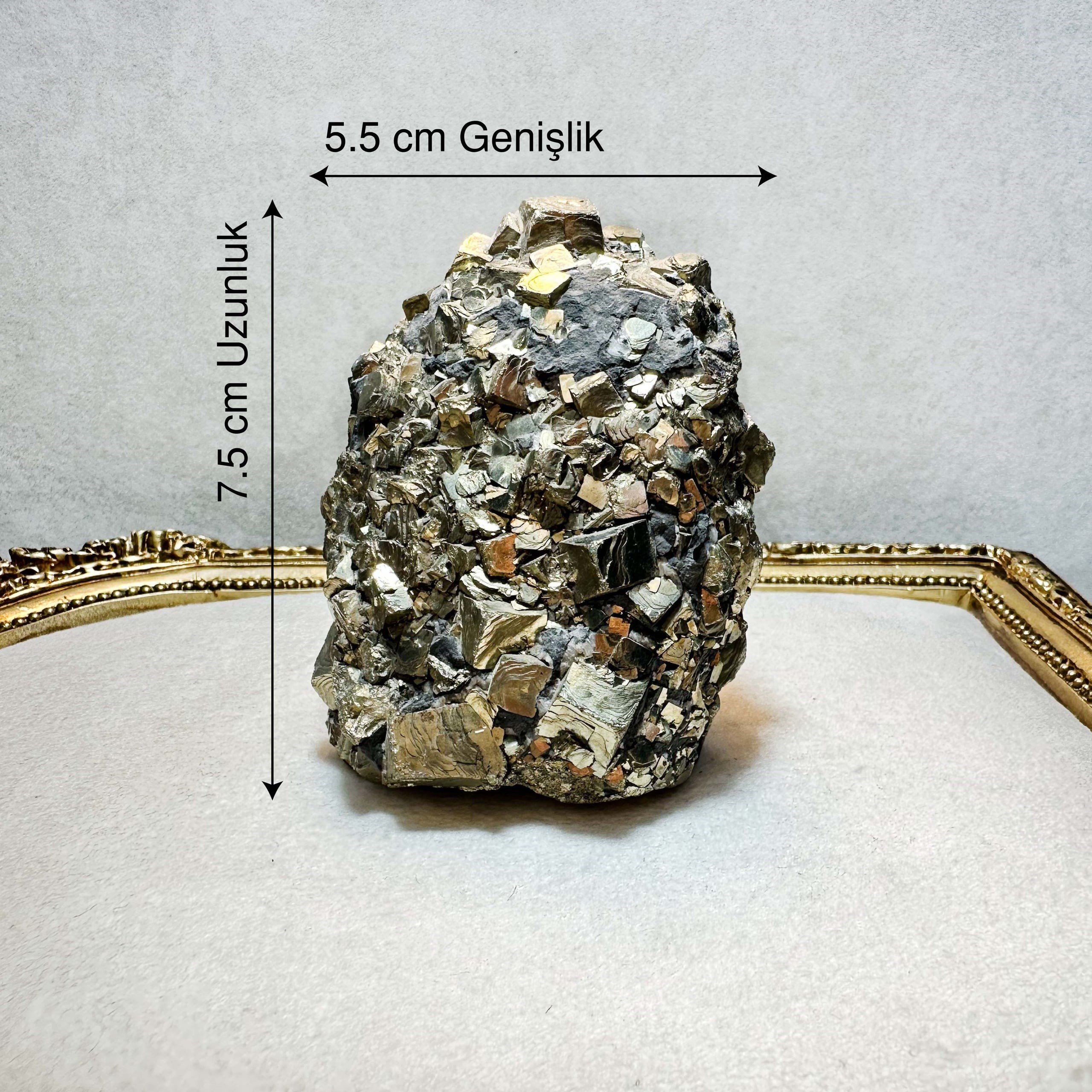 Peru Küp Tanecikli Pirit Taşı | Koleksiyonluk Doğal Mineral | Dota Mineral