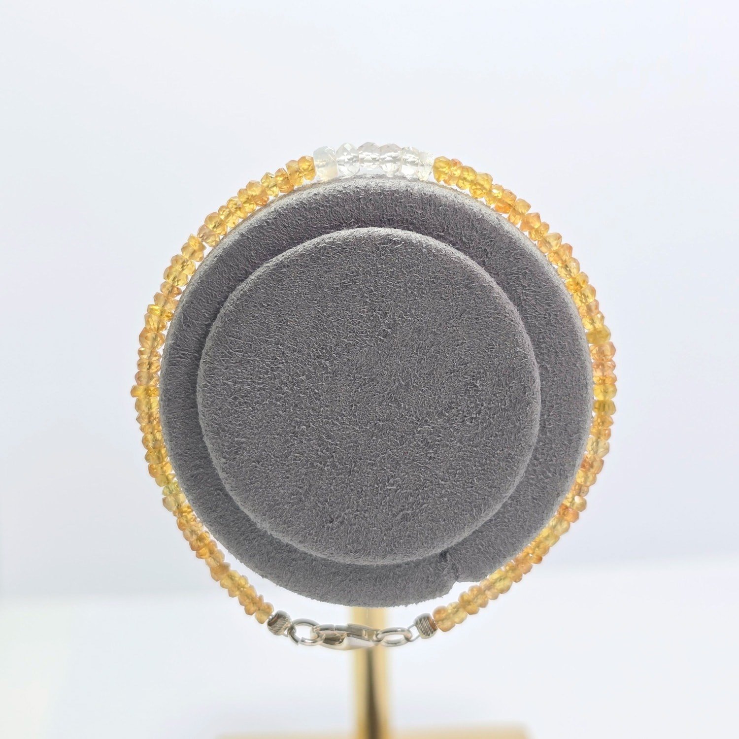 Safir-Ay Taşı (2mm) Özel Tasarım Doğal Taş Bileklik