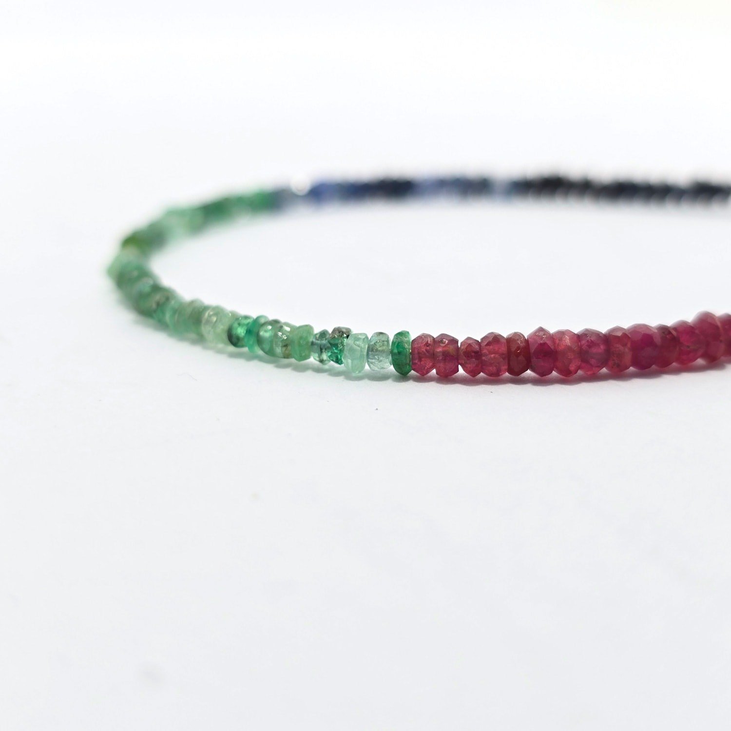 Safir-Yakut -Zümrüt 2-3 mm Özel Tasarım Bileklik
