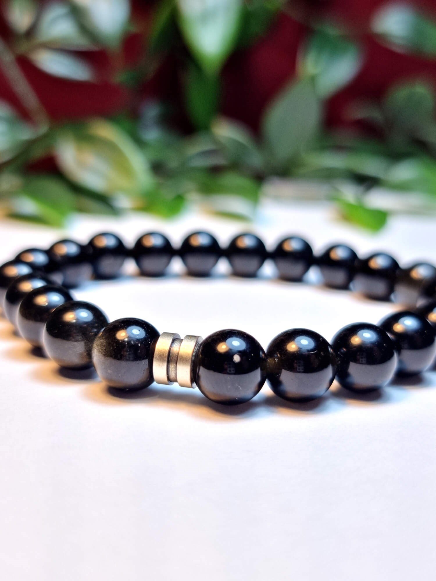 Siyah Obsidyen %100 Doğal Taş Bileklik