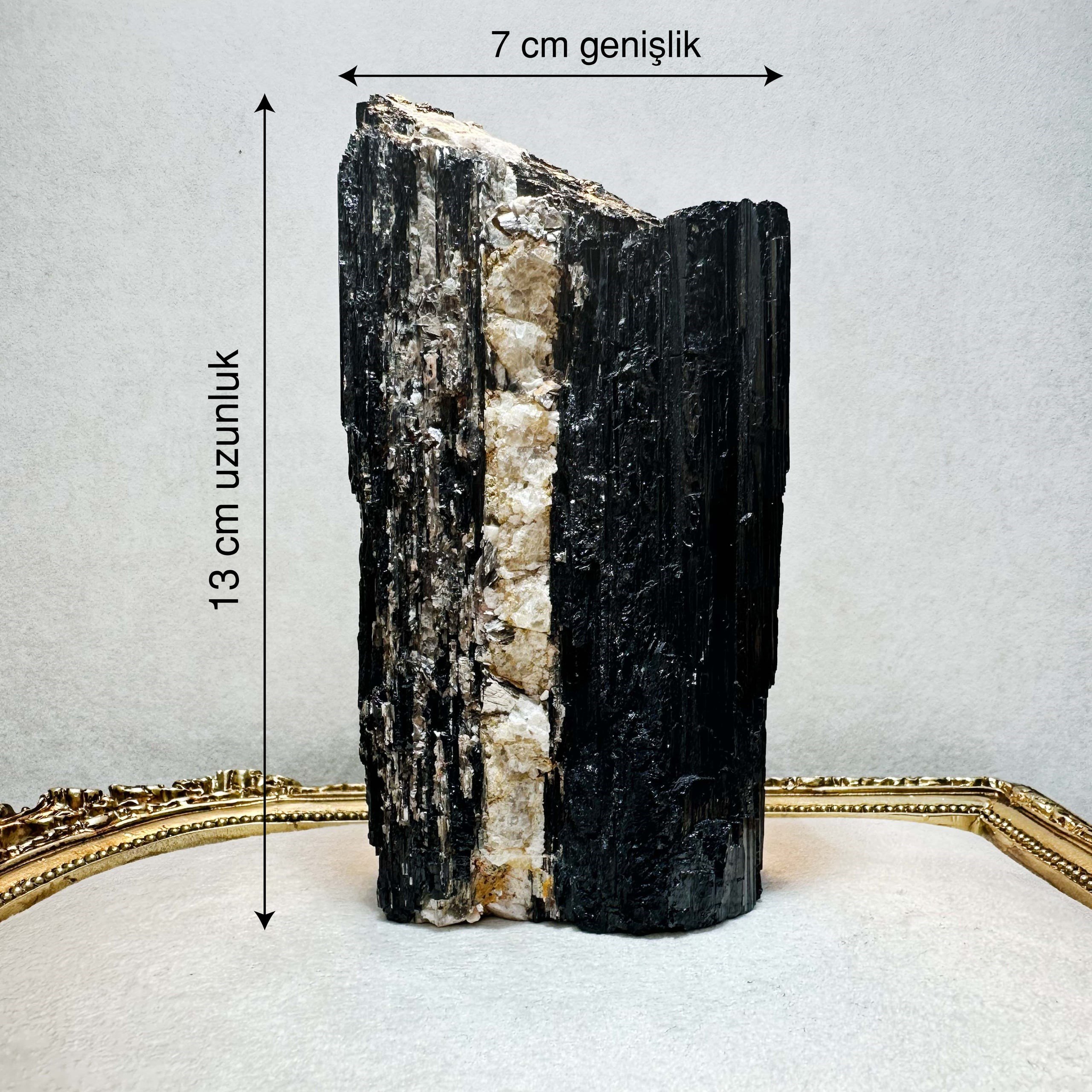 Siyah Turmalin (Schorl) Doğal Taş Kütle 744,3 gr | Pakistan Menşeli | Dota Mineral