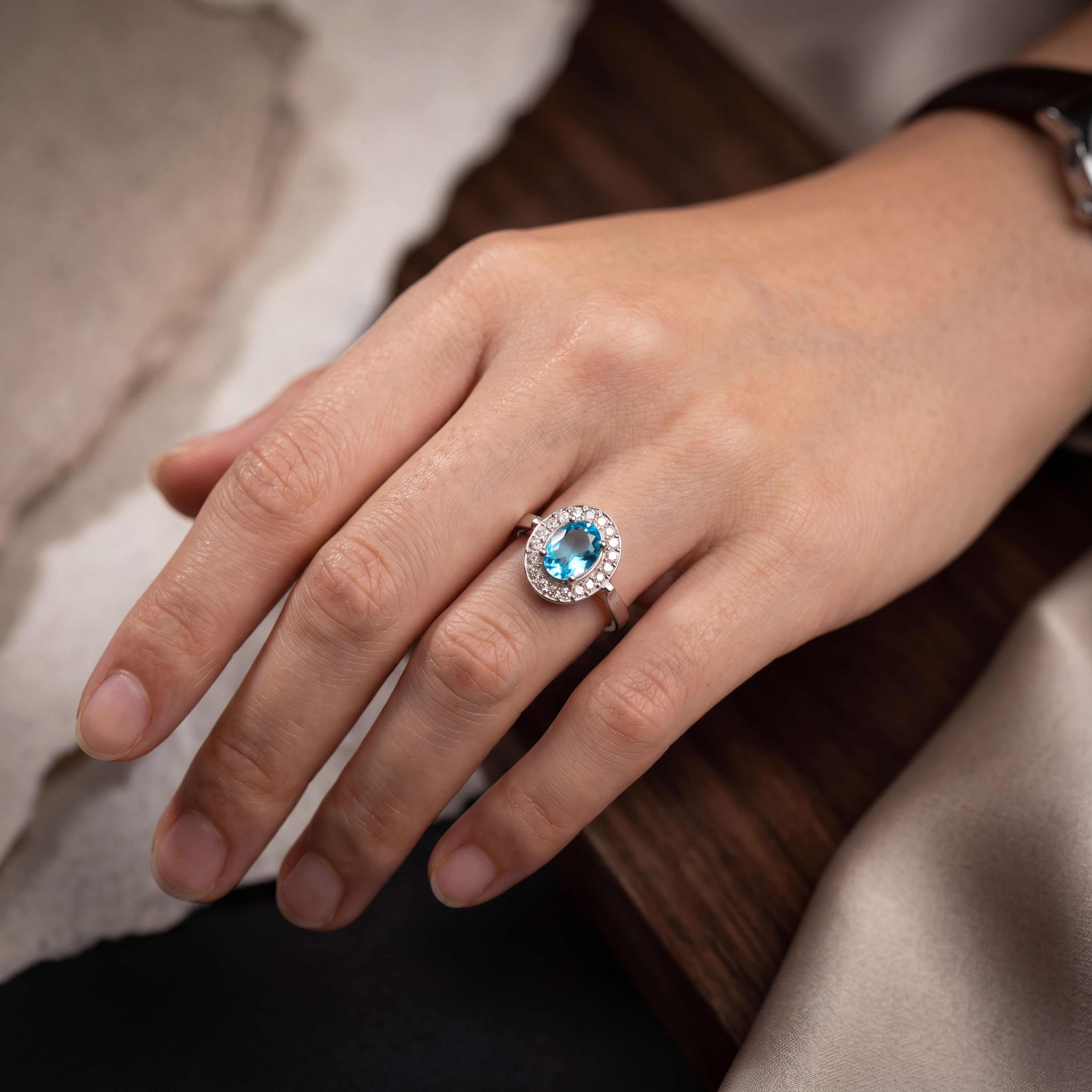 Topaz Taşlı 925 Ayar Gümüş Yüzük