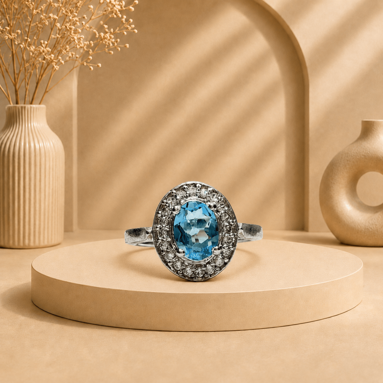 Topaz Taşlı 925 Ayar Gümüş Yüzük