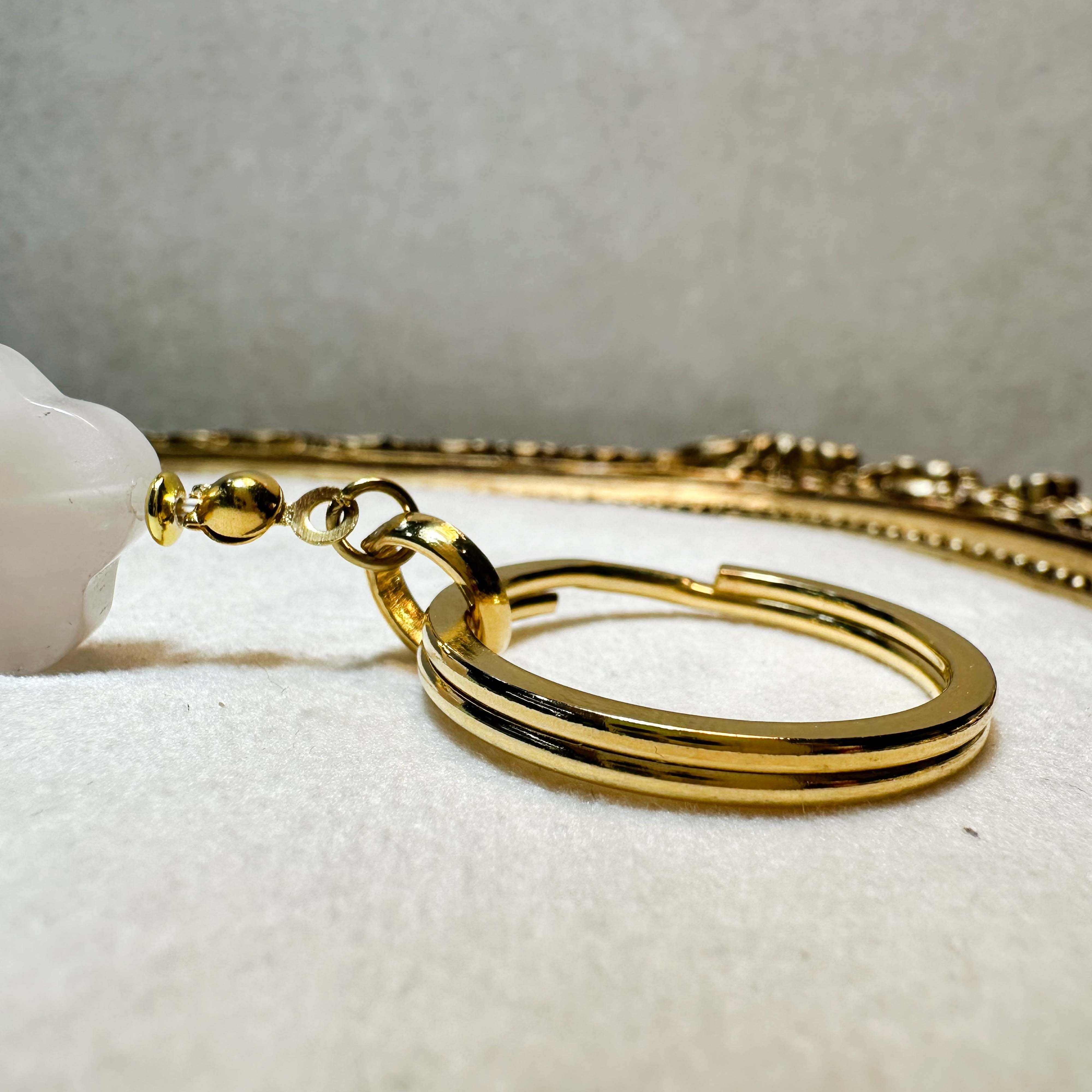 Yonca Detaylı Doğal Taş Anahtarlık Aventurin Ametist Kristal Kuvars Amazonit Pembe Kuvars Hematit 13,5 cm