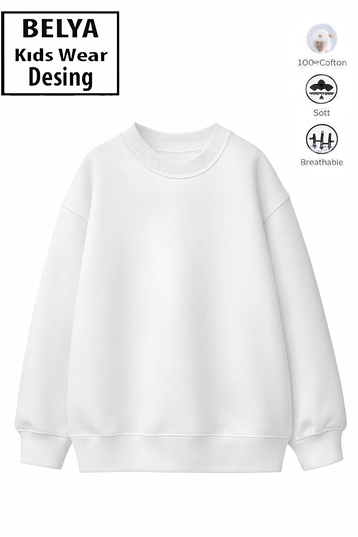 Baskısız Unıseks Çocuk Sweatshirt