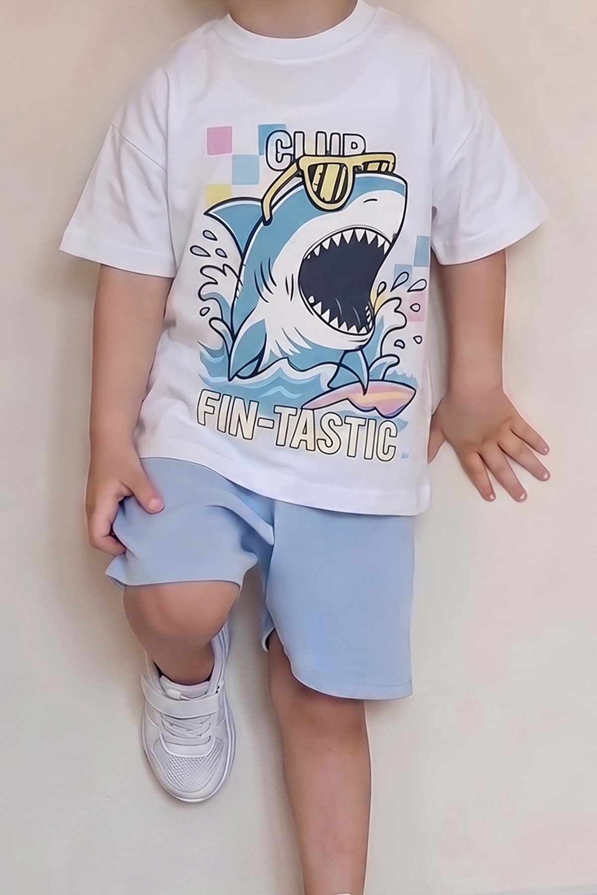 Erkek Çocuk Üst Oversize Tişört Alt Şort Bly Tasarım10 Alt Üst Takım