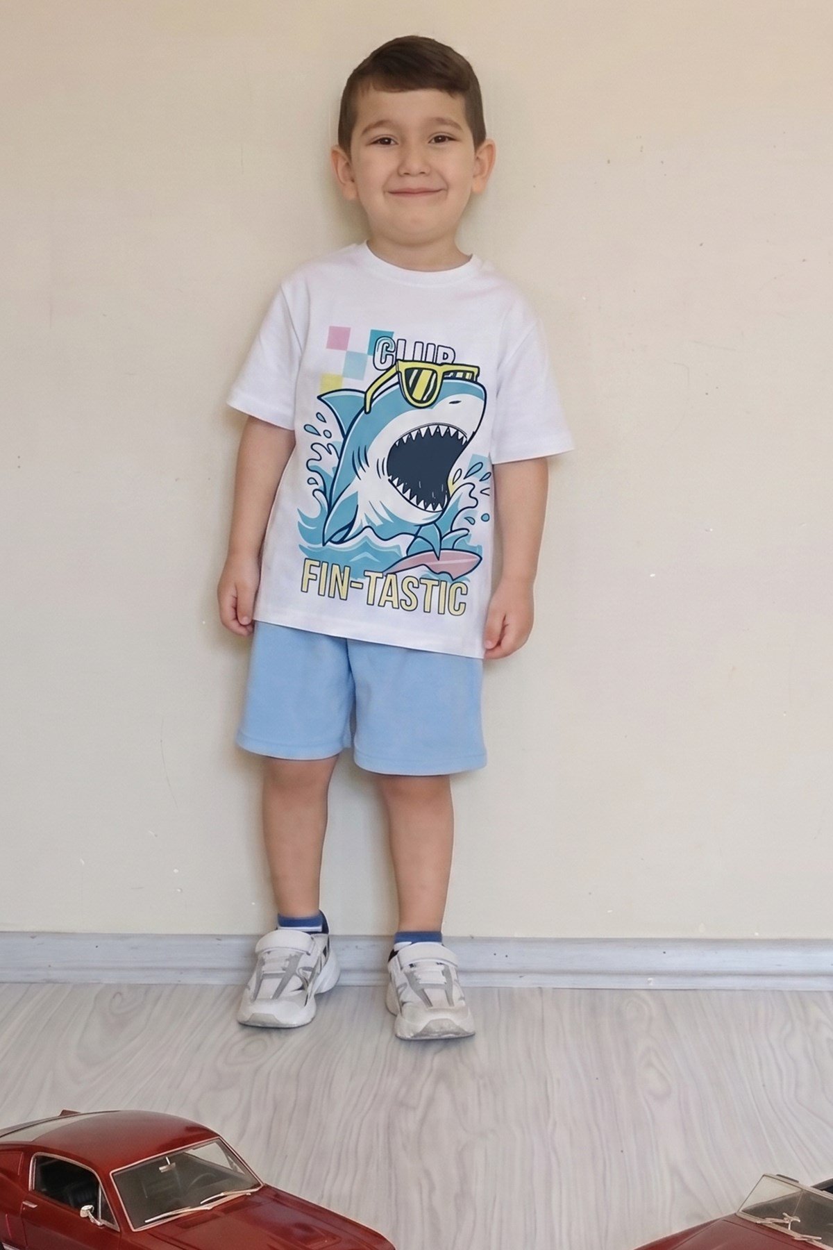 Erkek Çocuk Üst Oversize Tişört Alt Şort Bly Tasarım10 Alt Üst Takım
