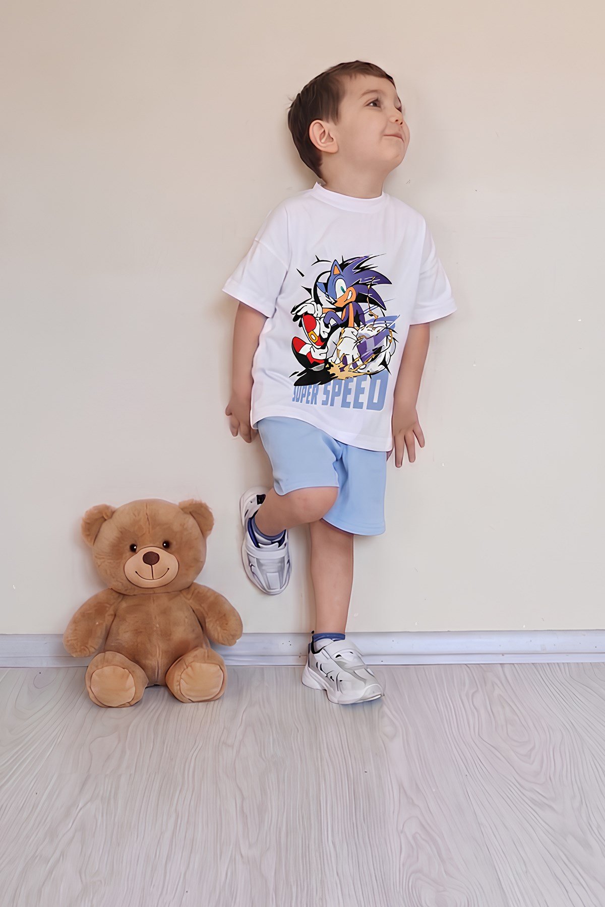 Erkek Çocuk Üst Oversize Tişört Alt Şort Bly Tasarım9 Alt Üst Takım