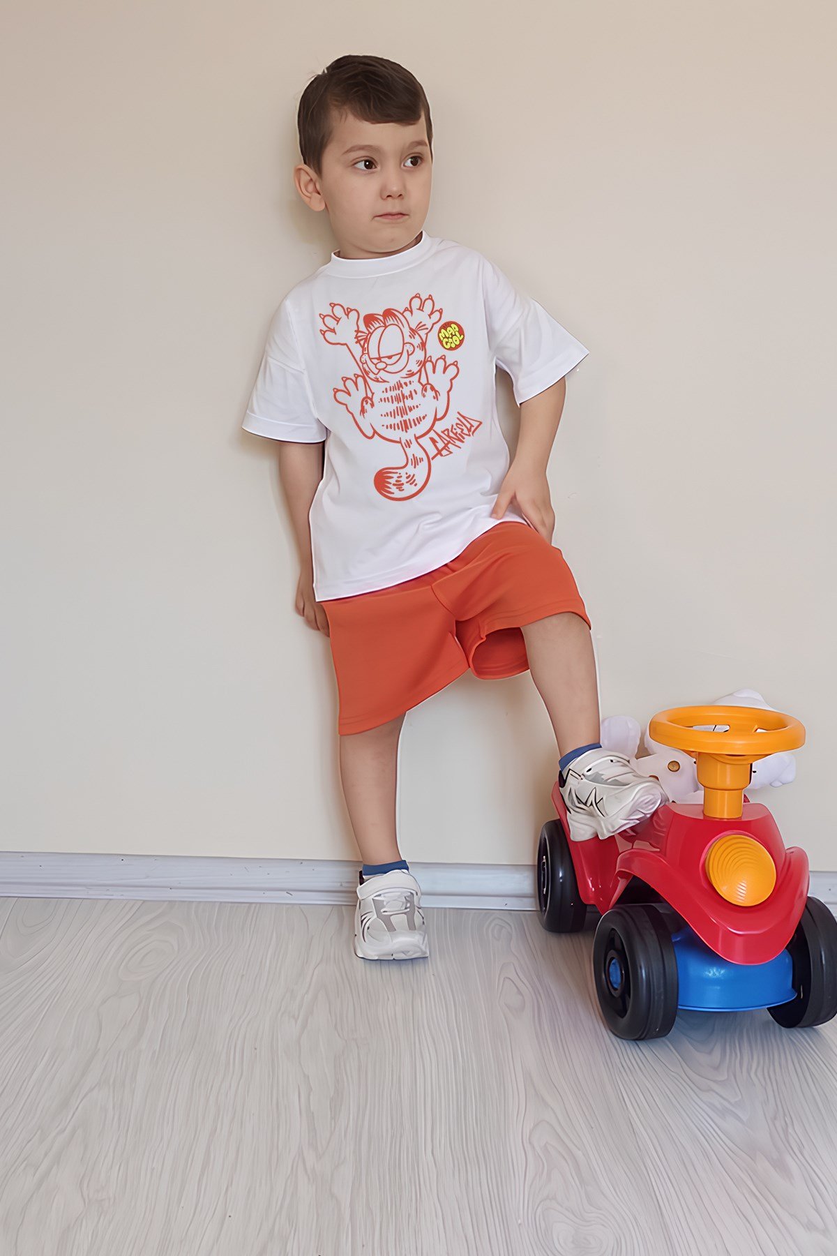 Erkek Çocuk Üst Oversize Tişört Alt Şort Bly Tasarım13 Alt Üst Takım
