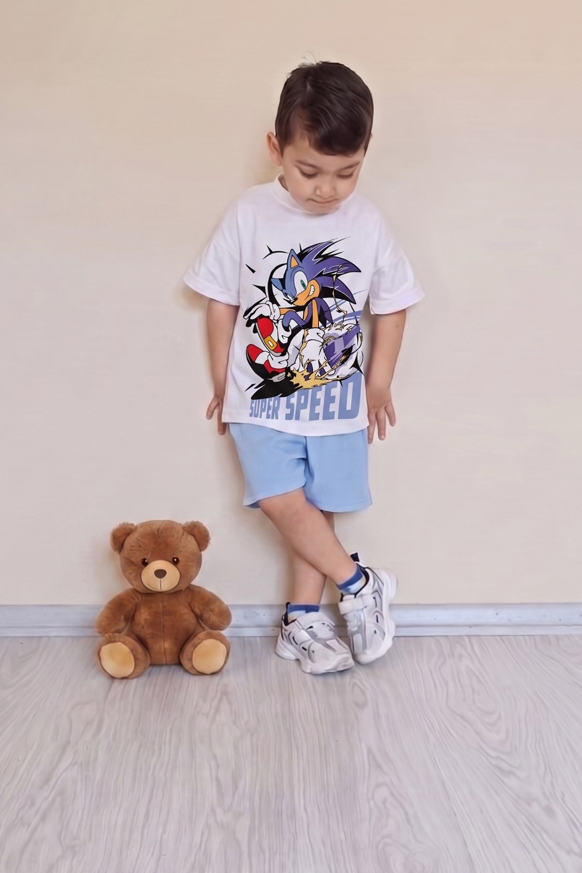 Erkek Çocuk Üst Oversize Tişört Alt Şort Bly Tasarım9 Alt Üst Takım