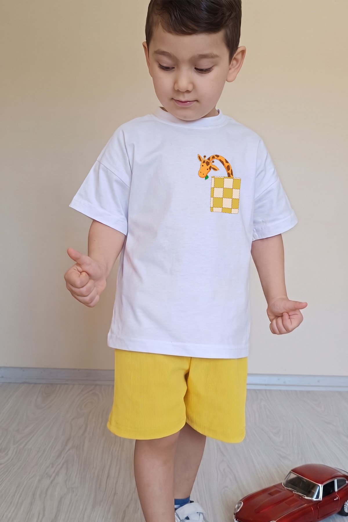 Erkek Çocuk Üst Oversize Tişört Alt Şort Bly Tasarım12 Alt Üst Takım