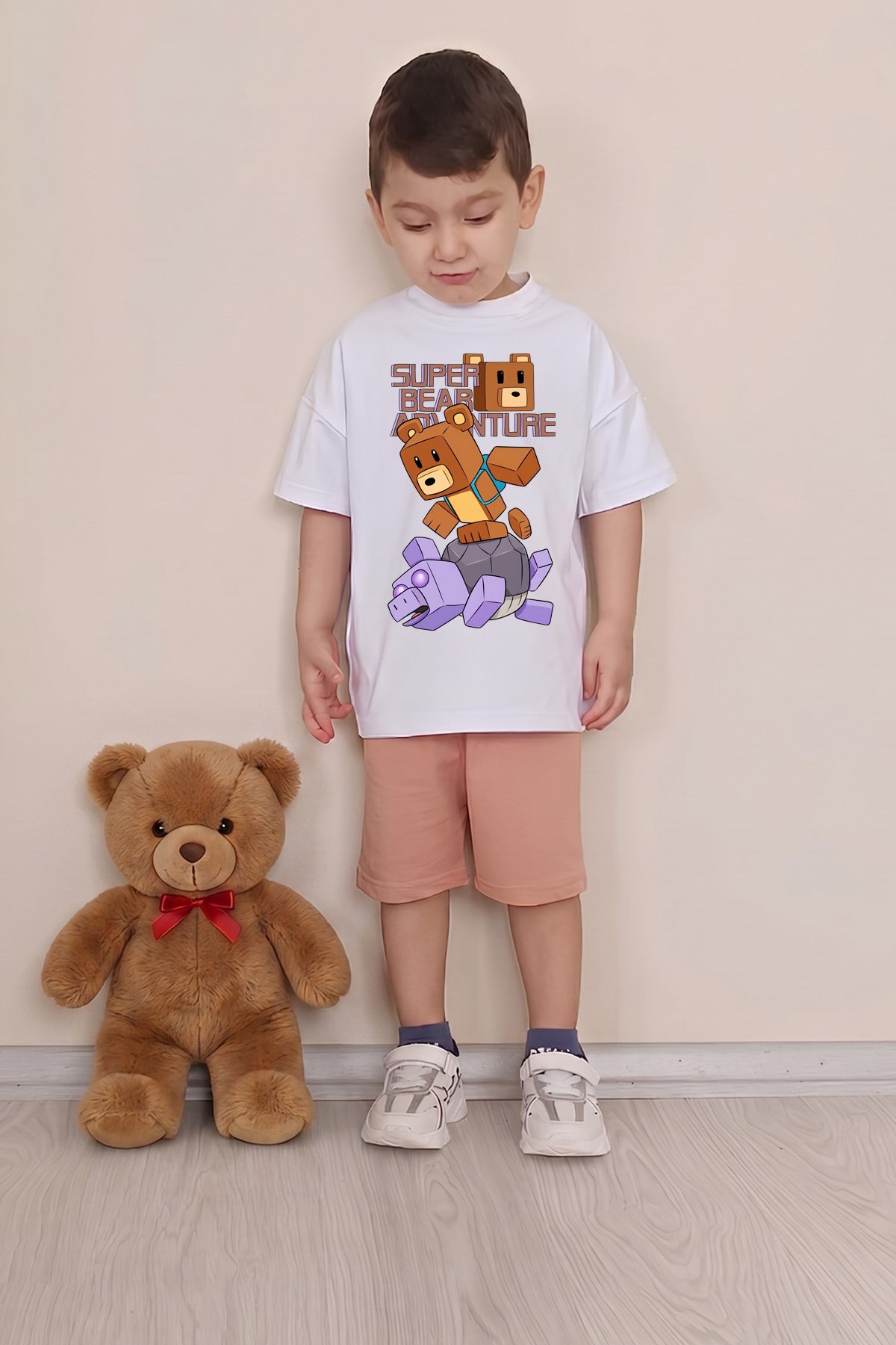 Erkek Çocuk Üst Oversize Tişört Alt Şort Bly Tasarım8 Alt Üst Takım