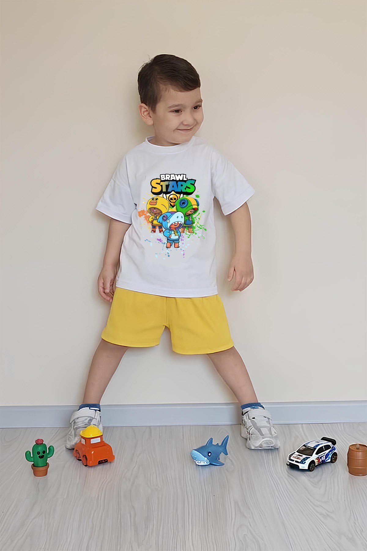 Erkek Çocuk Üst Oversize Tişört Alt Şort Bly Tasarım11 Alt Üst Takım