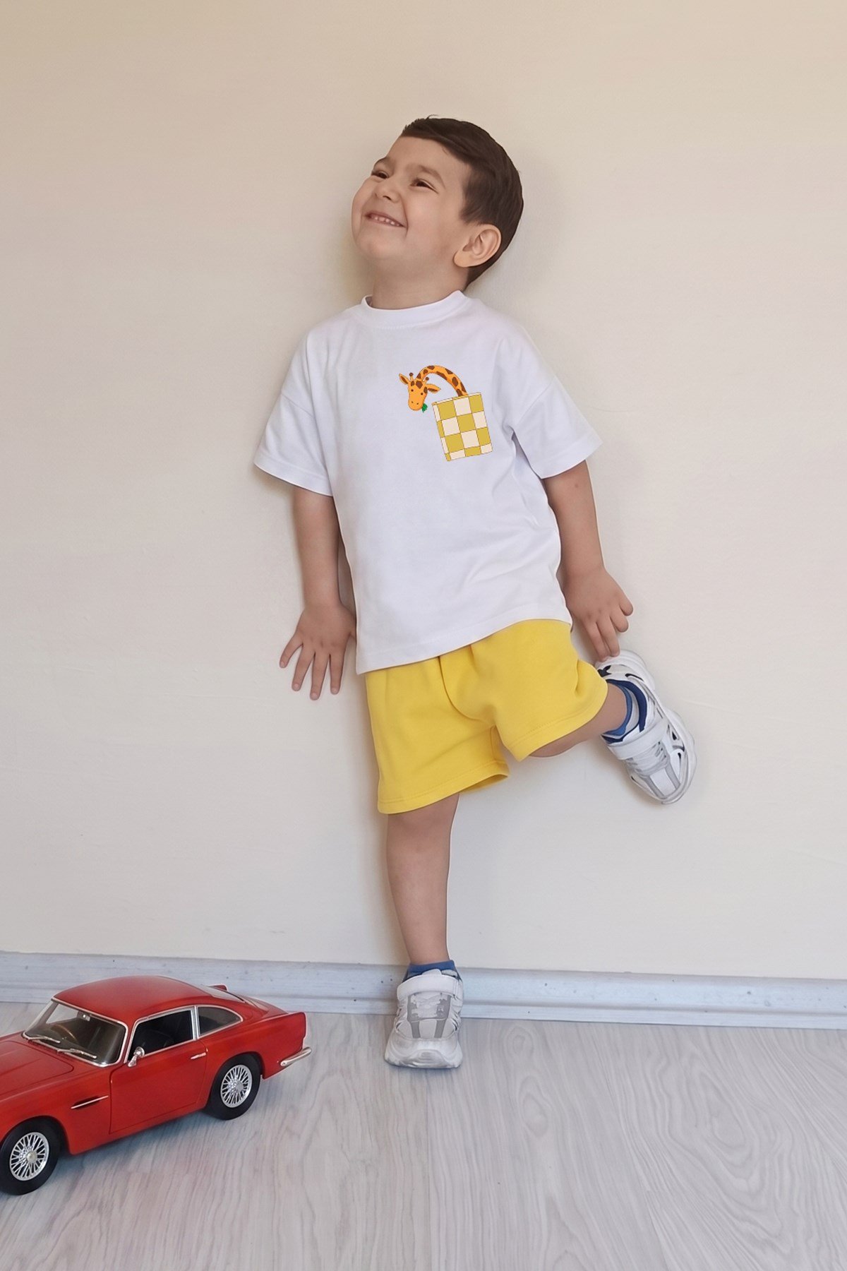 Erkek Çocuk Üst Oversize Tişört Alt Şort Bly Tasarım12 Alt Üst Takım