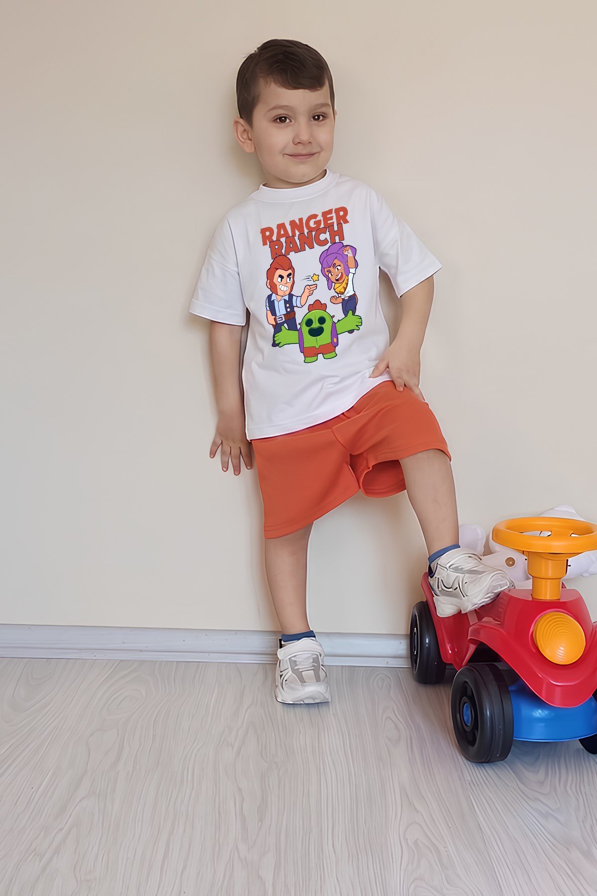 Erkek Çocuk Üst Oversize Tişört Alt Şort Bly Tasarım14 Alt Üst Takım