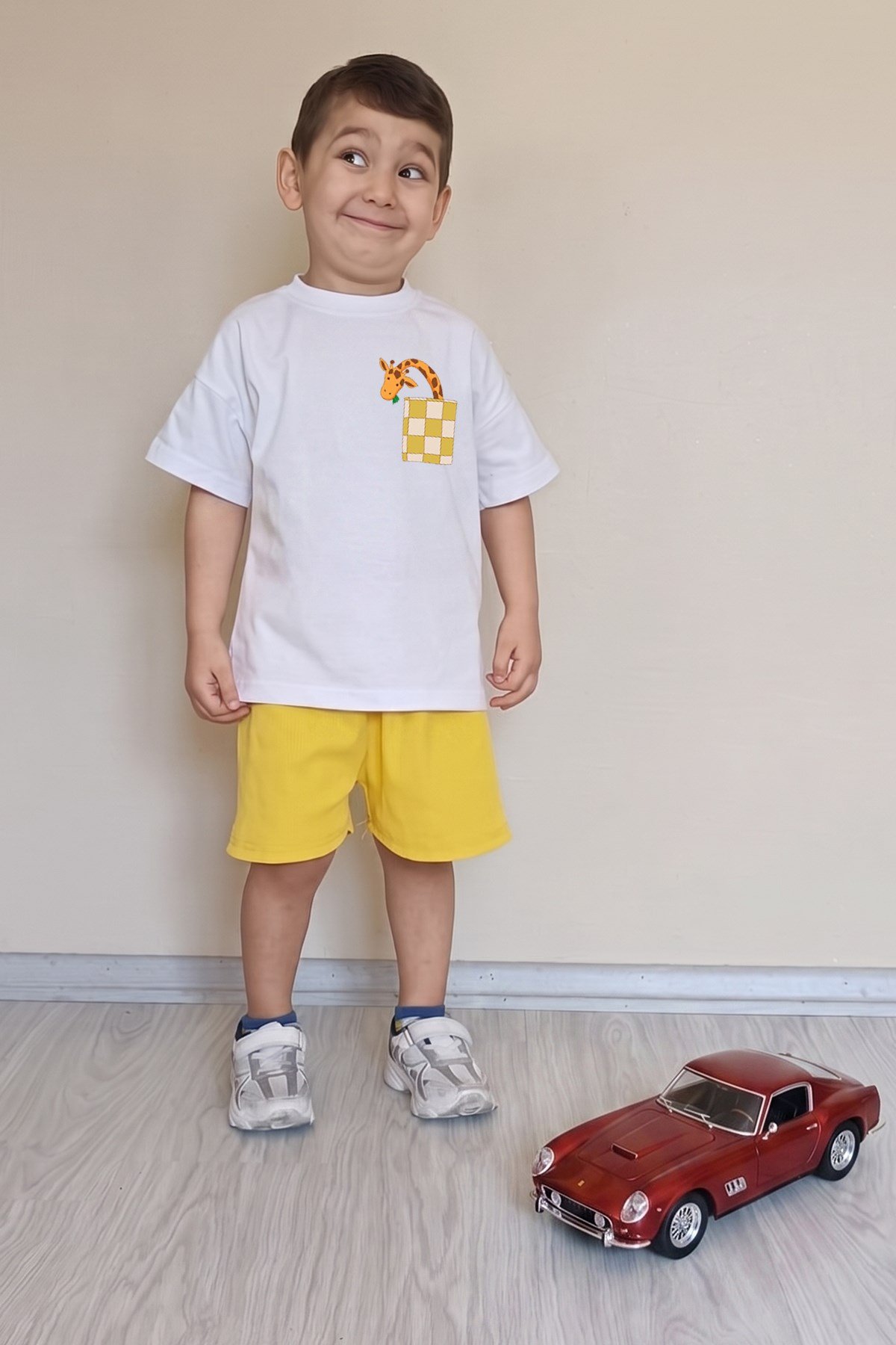 Erkek Çocuk Üst Oversize Tişört Alt Şort Bly Tasarım12 Alt Üst Takım