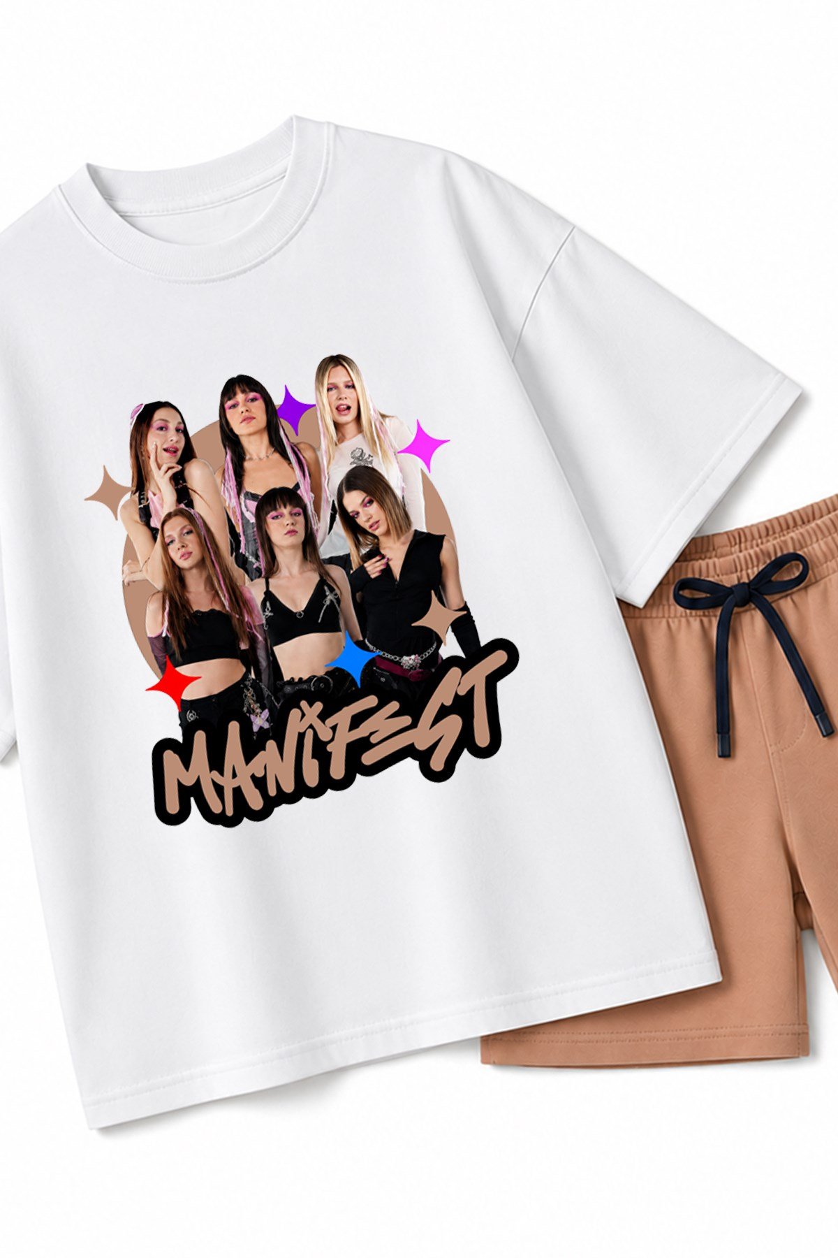 Kız Çocuk Oversize Kalıp Belya Kids Manifest Tasarım 109 Pamuklu Alt Üst Takım