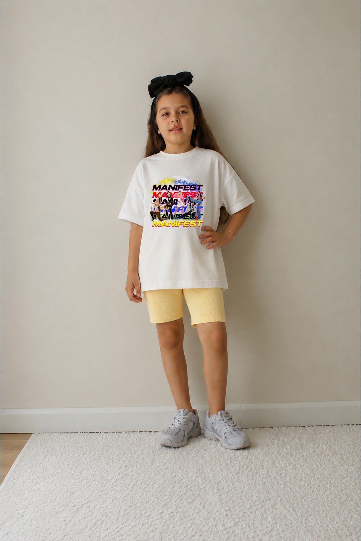 Kız Çocuk Oversize Kalıp Belya Kids Manifest Özel Tasarım Taytlı Alt Üst Takım