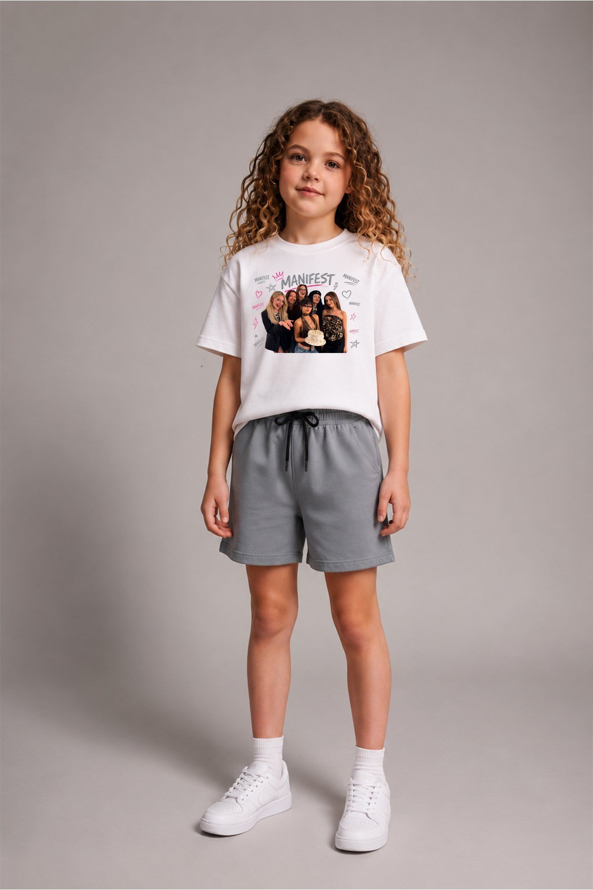 Kız Çocuk Oversize Kalıp Belya Kids Manifest Tasarım 105 Pamuklu Alt Üst Takım