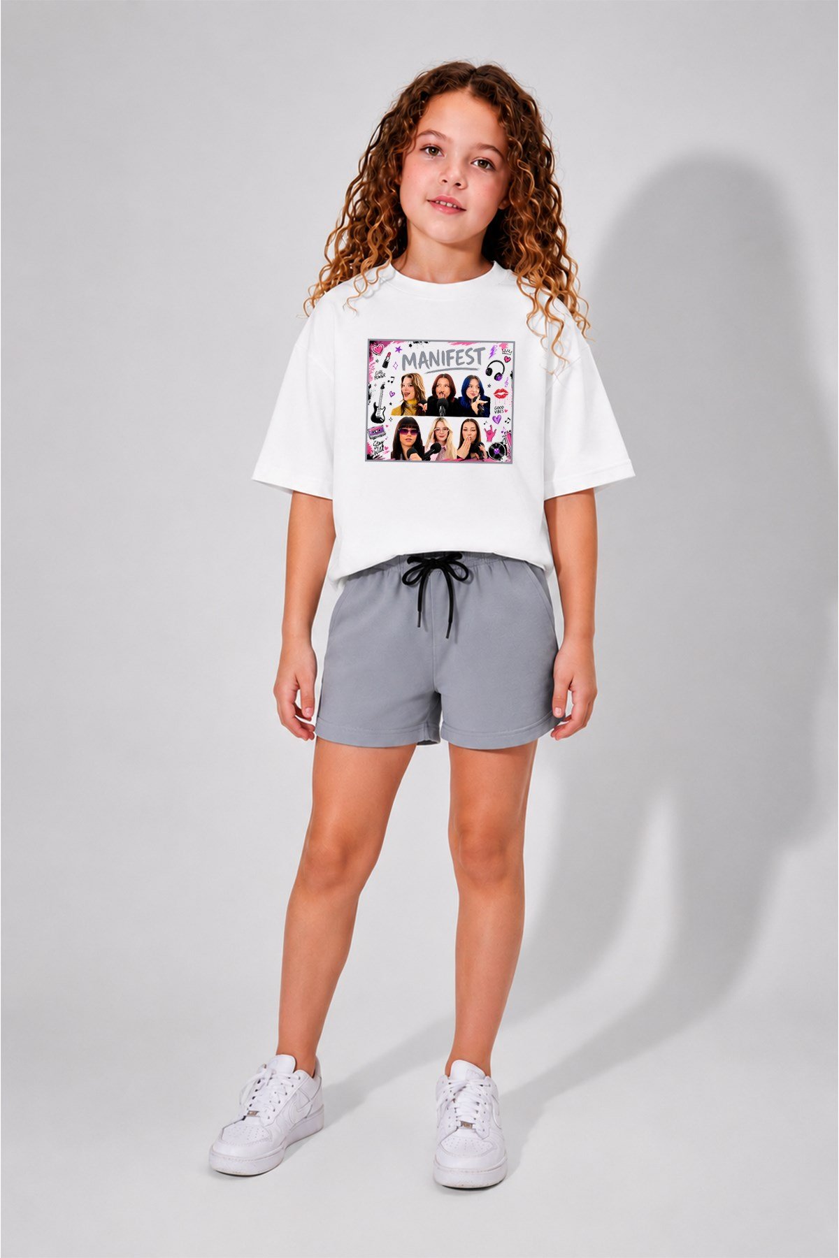 Kız Çocuk Oversize Kalıp Belya Kids Manifest Tasarım 107 Pamuklu Alt Üst Takım