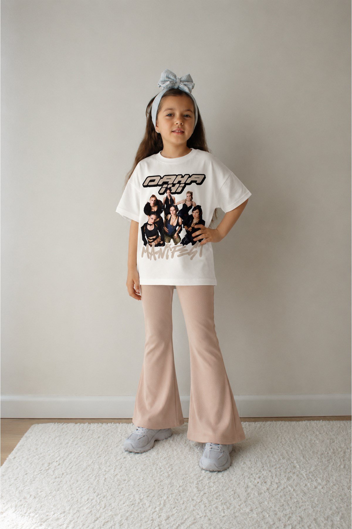 Kız Çocuk Oversize Kalıp Belya Kids Tasarım Manifest 50 Taytlı Alt Üst Takım