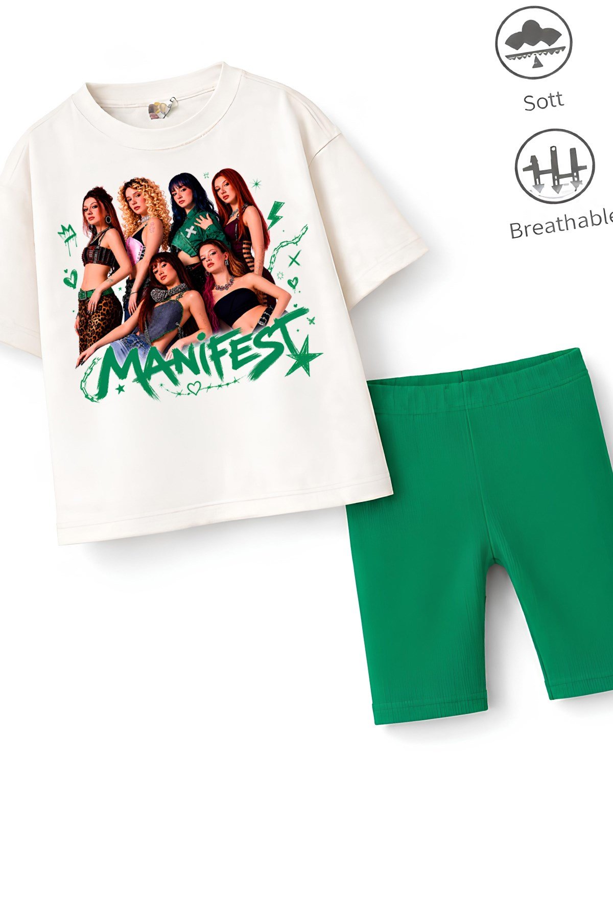 Kız Çocuk Oversize Kalıp Belya Kids Tasarım Manifest 39 Taytlı Alt Üst Takım
