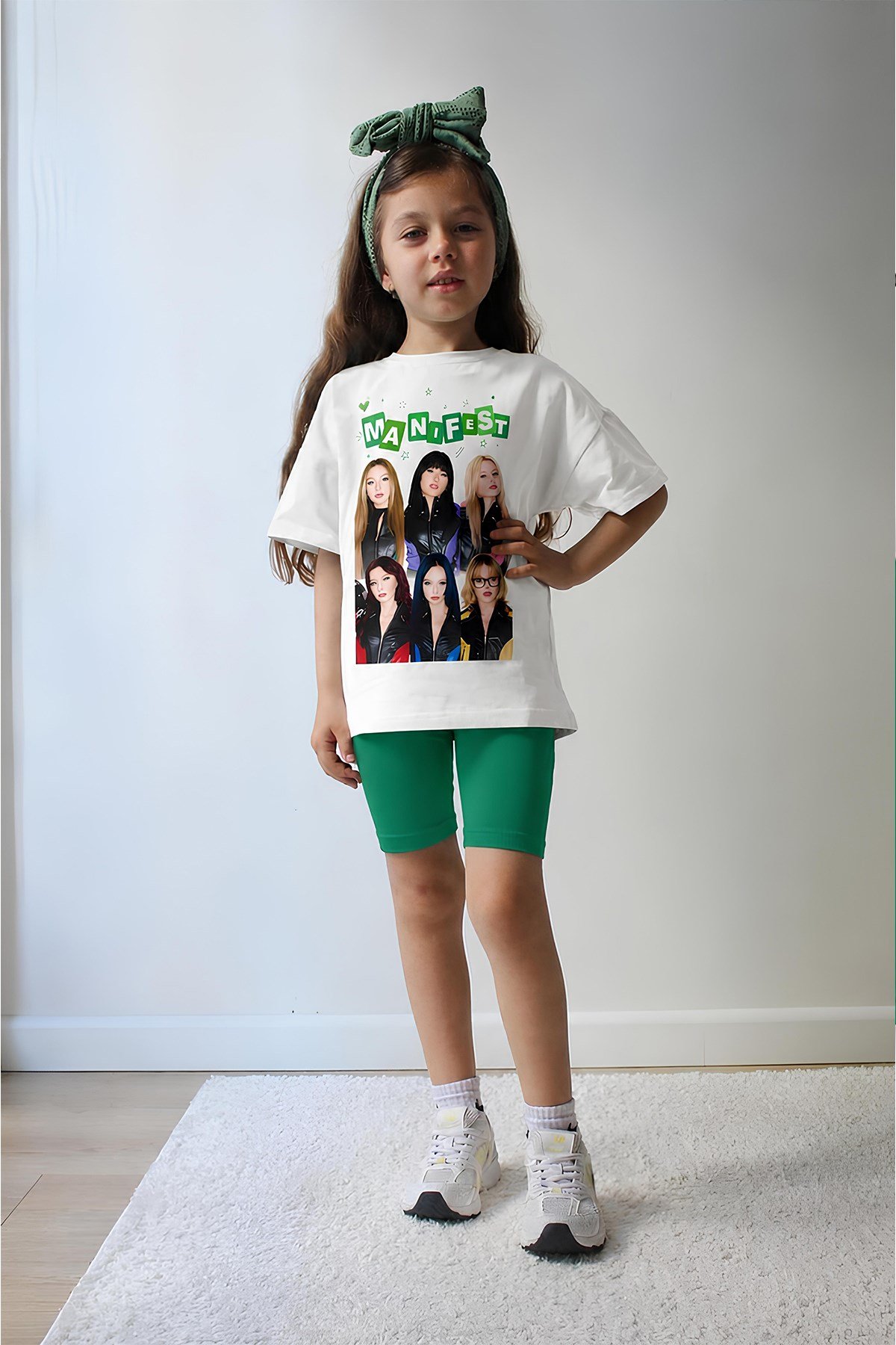 Kız Çocuk Oversize Kalıp Belya Kids Tasarım Manifest 43 Taytlı Alt Üst Takım