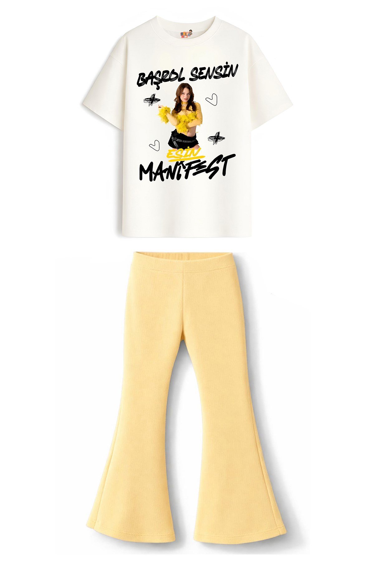 Kız Çocuk Oversize Kalıp Belya Kids Tasarım Manifest 49 Taytlı Alt Üst Takım