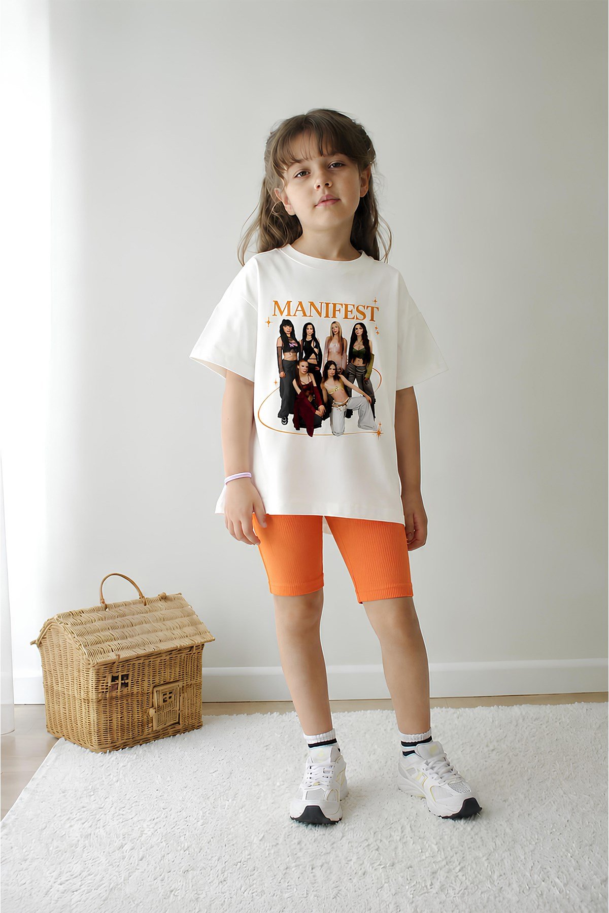 Kız Çocuk Oversize Kalıp Belya Kids Tasarım Manifest 40 Taytlı Alt Üst Takım