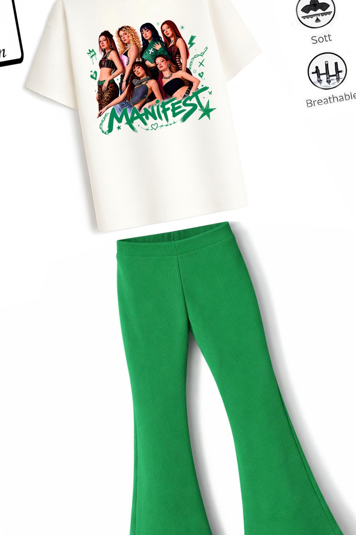 Kız Çocuk Oversize Kalıp Belya Kids Tasarım Manifest 53 Taytlı Alt Üst Takım