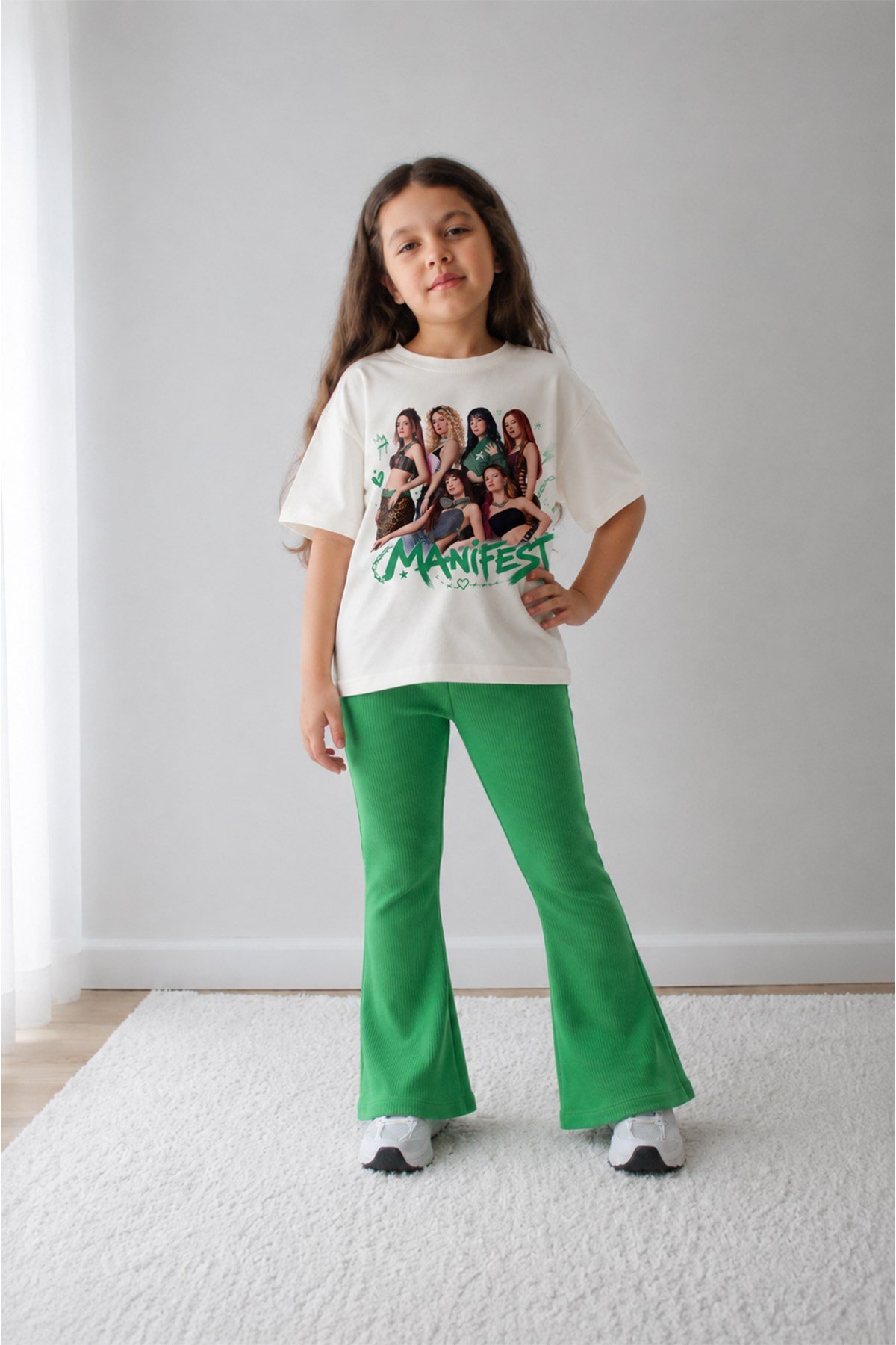 Kız Çocuk Oversize Kalıp Belya Kids Tasarım Manifest 53 Taytlı Alt Üst Takım