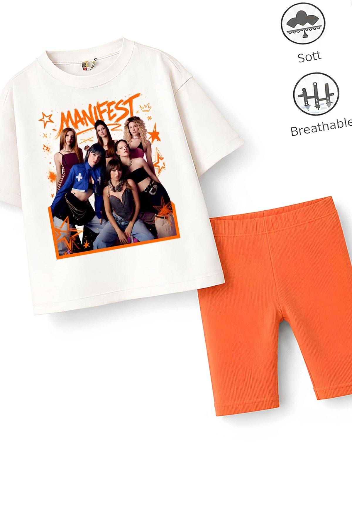 Kız Çocuk Oversize Kalıp Belya Kids Tasarım Manifest 45 Taytlı Alt Üst Takım