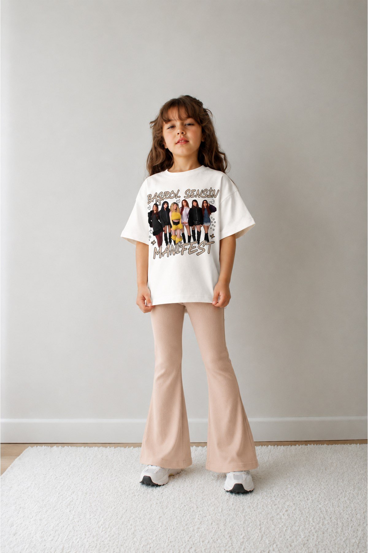 Kız Çocuk Oversize Kalıp Belya Kids Tasarım Manifest 52 Taytlı Alt Üst Takım