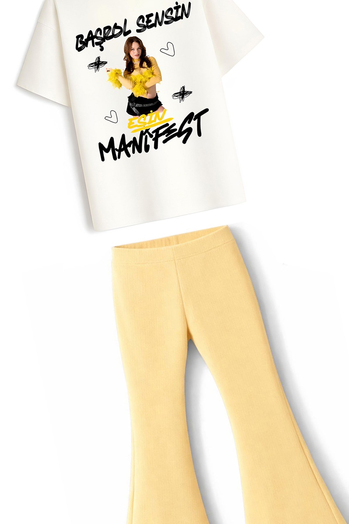 Kız Çocuk Oversize Kalıp Belya Kids Tasarım Manifest 49 Taytlı Alt Üst Takım
